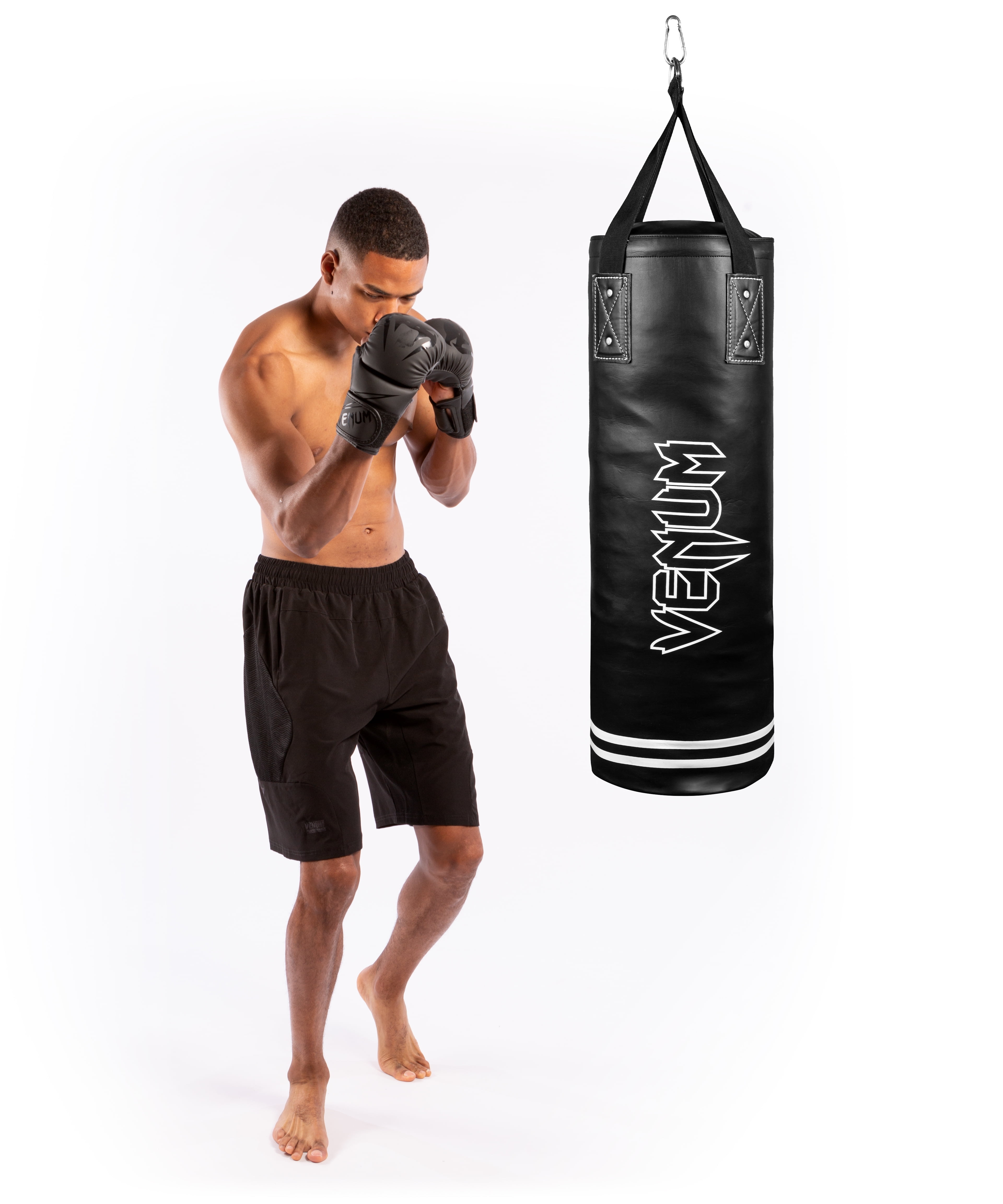 Venum Classic 70 lb Heavy Punching Bag Kit – Boxing & MMA Training – Black/White – 48” Assembled - Image 4