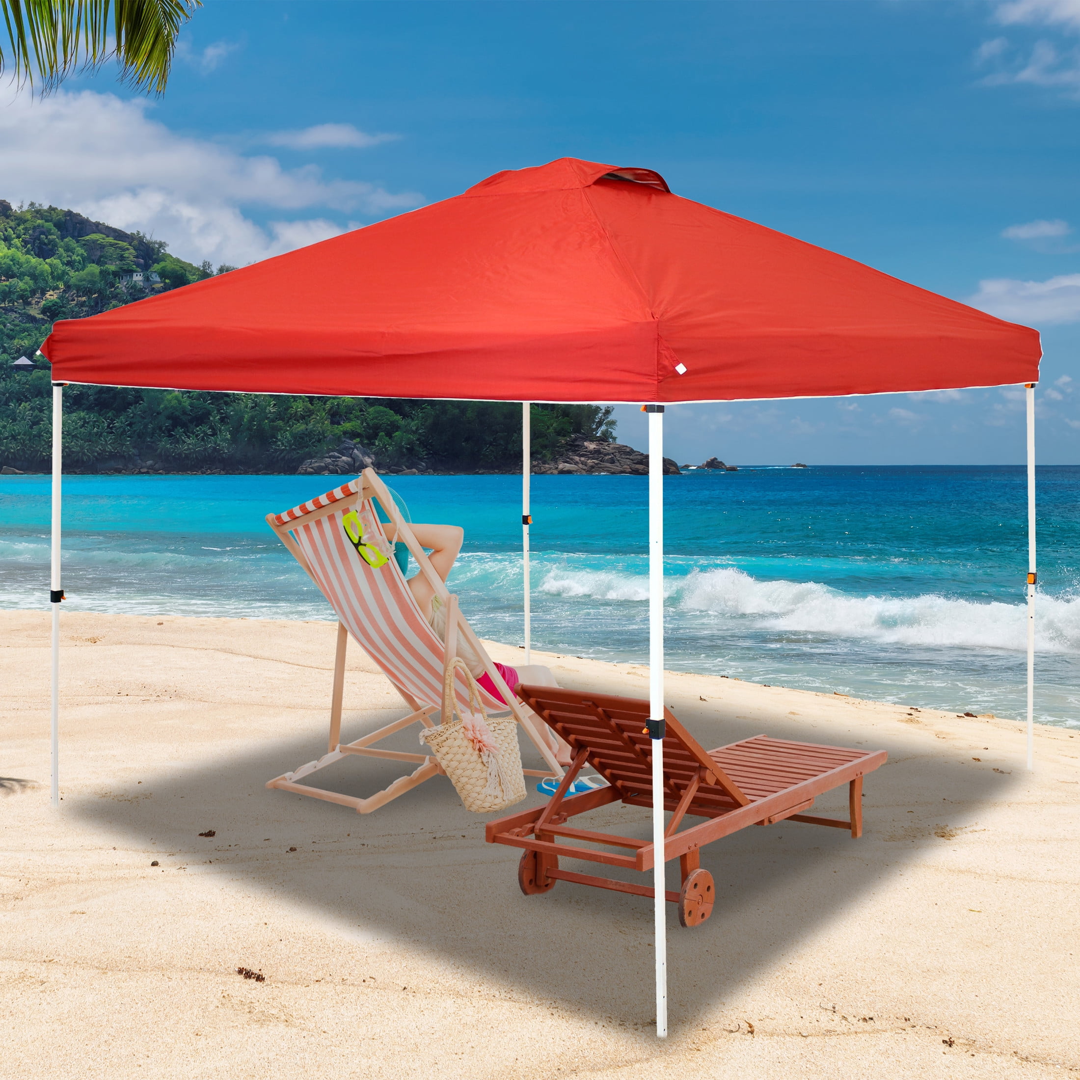 Sunnydaze 12' x 12' Red Solid Premium Pop-Up Canopy Shade with Vent - Image 13