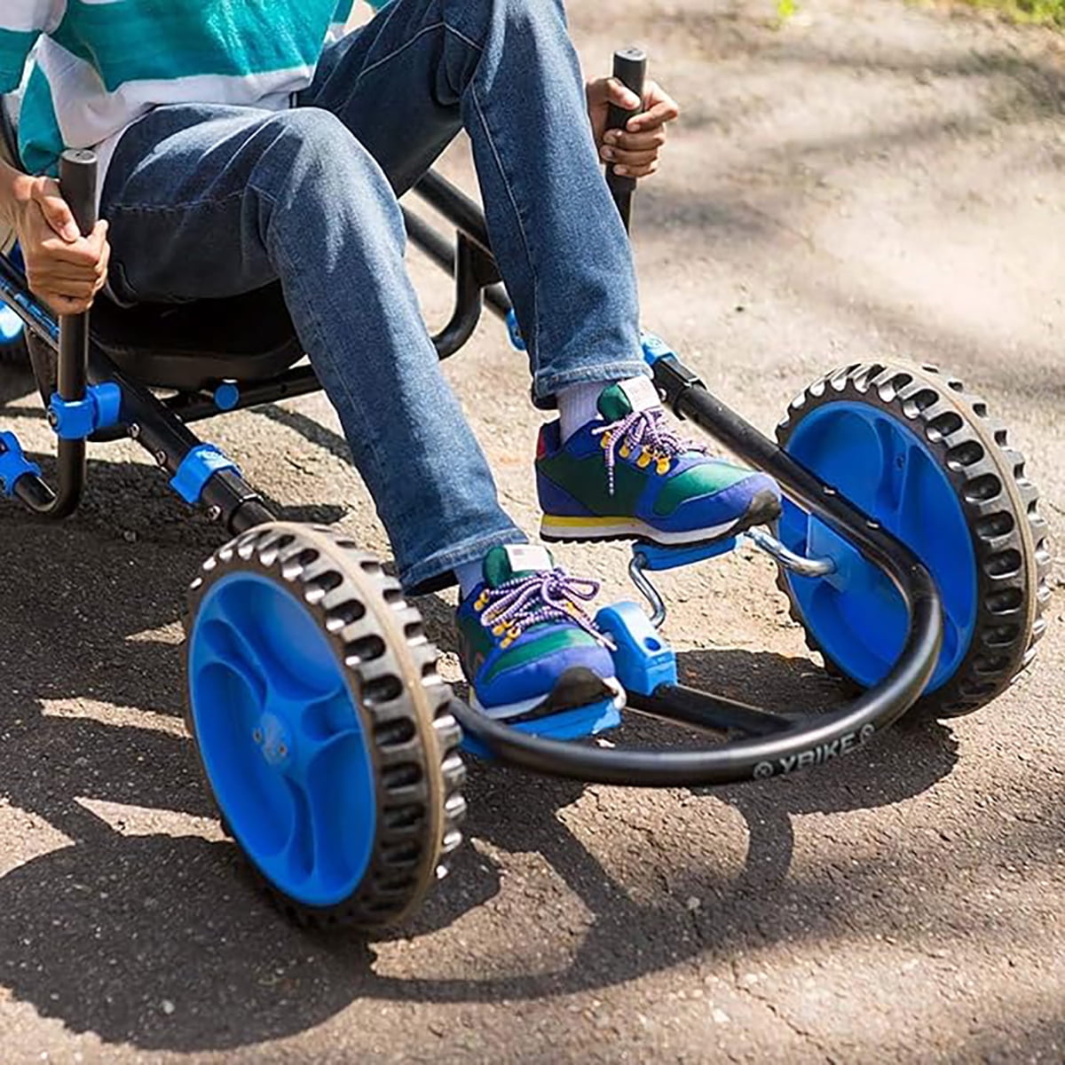 YBIKE Explorer Pedal Car, Three Wheel Go-Kart, Up to 155 lbs, Ages 5 & up - Blue - Image 5