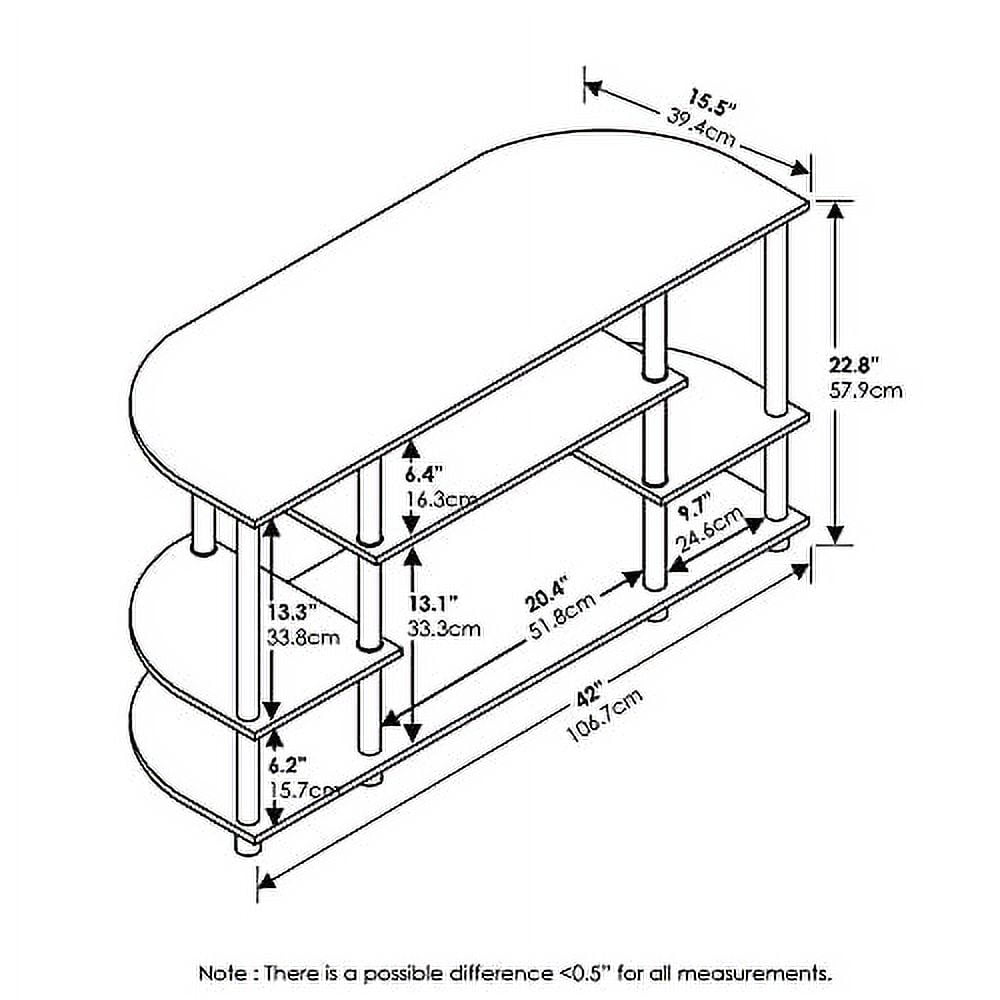 Furinno JAYA Simple Design No Tool TV Stand, Black - Image 3