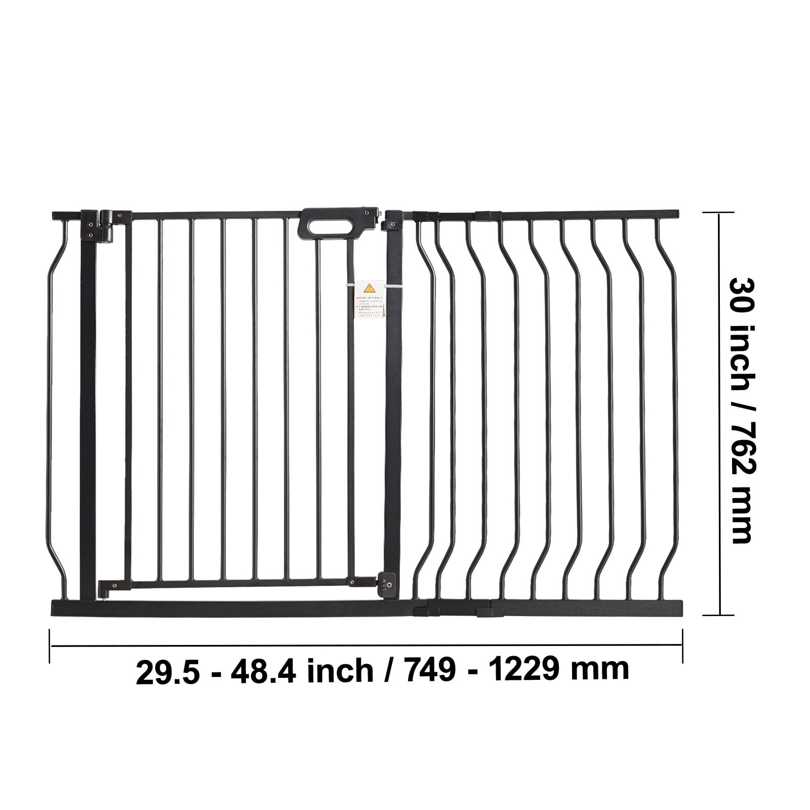 BENTISM 30" Extra Tall Baby Gate for Stairs Doorways, Fits Openings 29.5" to 48.4" Wide, Auto Close Extra Wide Dog Gate for House, Pressure Mounted Easy Walk Through Pet Gate with Door, Black - Image 7