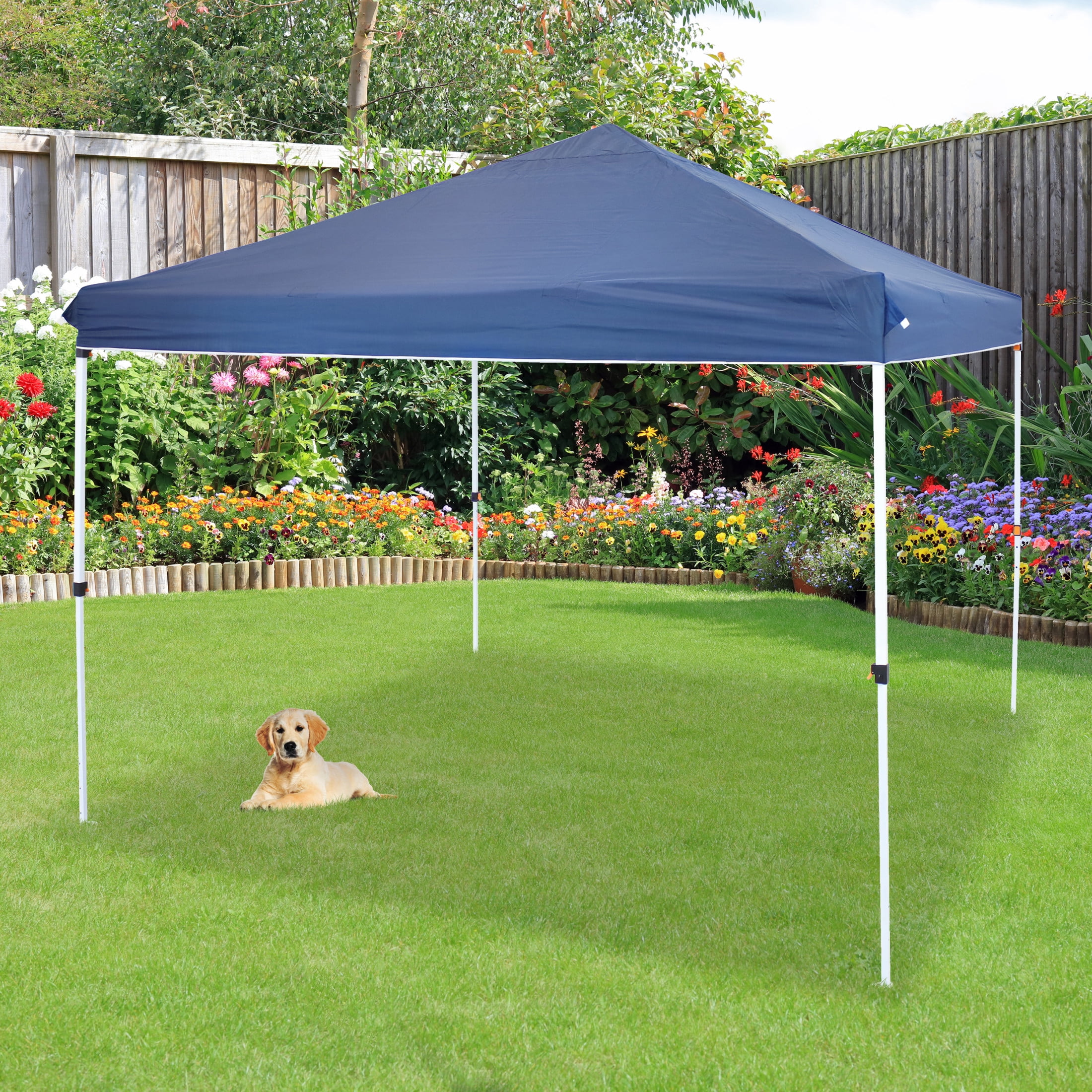Sunnydaze 10' x 10' Blue Solid Standard Pop-Up Canopy Shade - Image 3