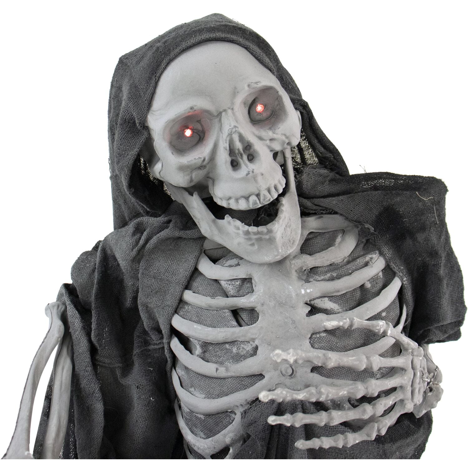 Haunted Hill Farm Life-Size 37 In. Animatronic Reaper, Indoor/Outdoor Halloween Decoration, Light-up Red Eyes, Poseable, Battery-Operated, HHSKEL-4FLSA - Image 6