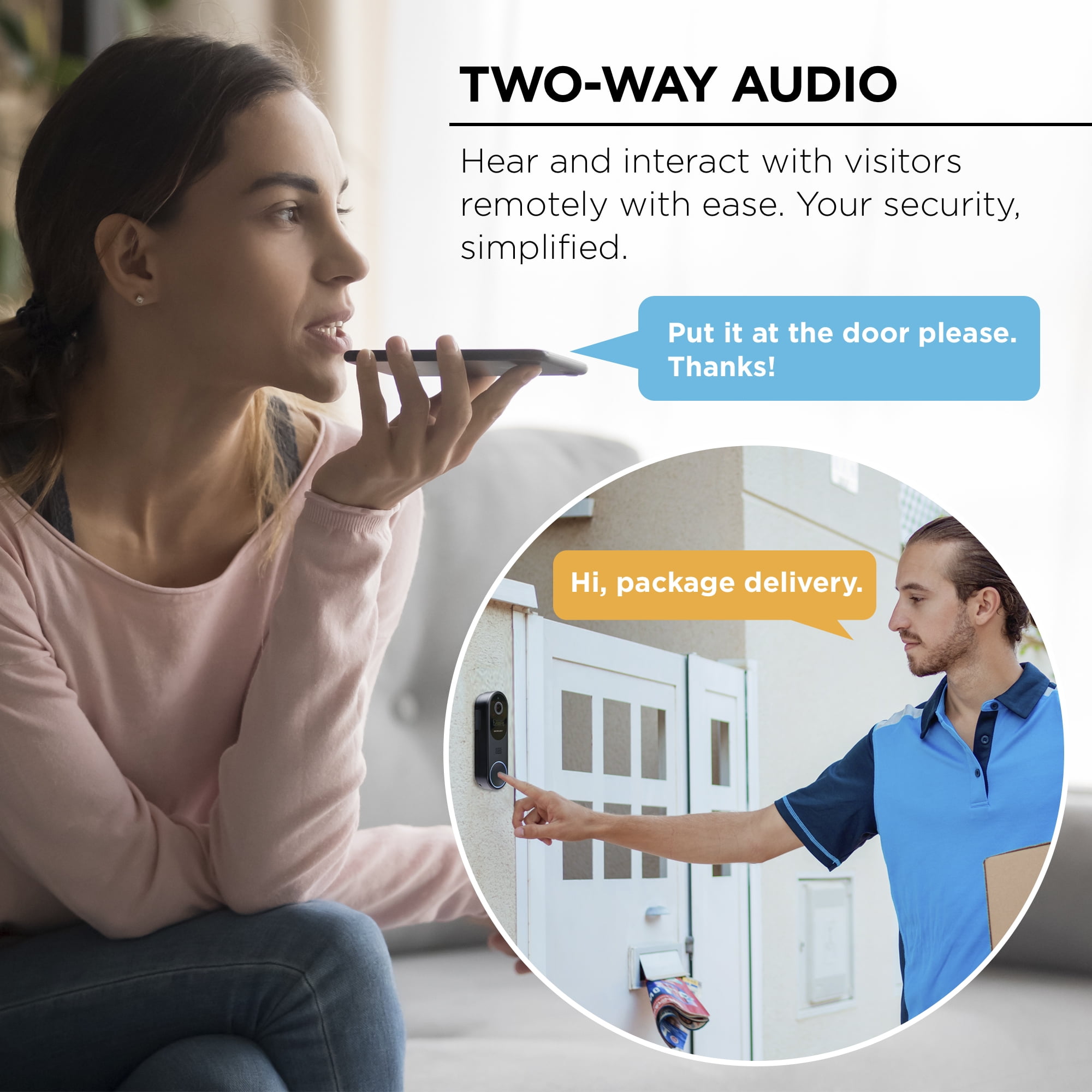 Merkury Smart Doorbell Camera - Wire-Free Battery Cam with Chime & Intelligent Alerts (1-Pack) - Image 5