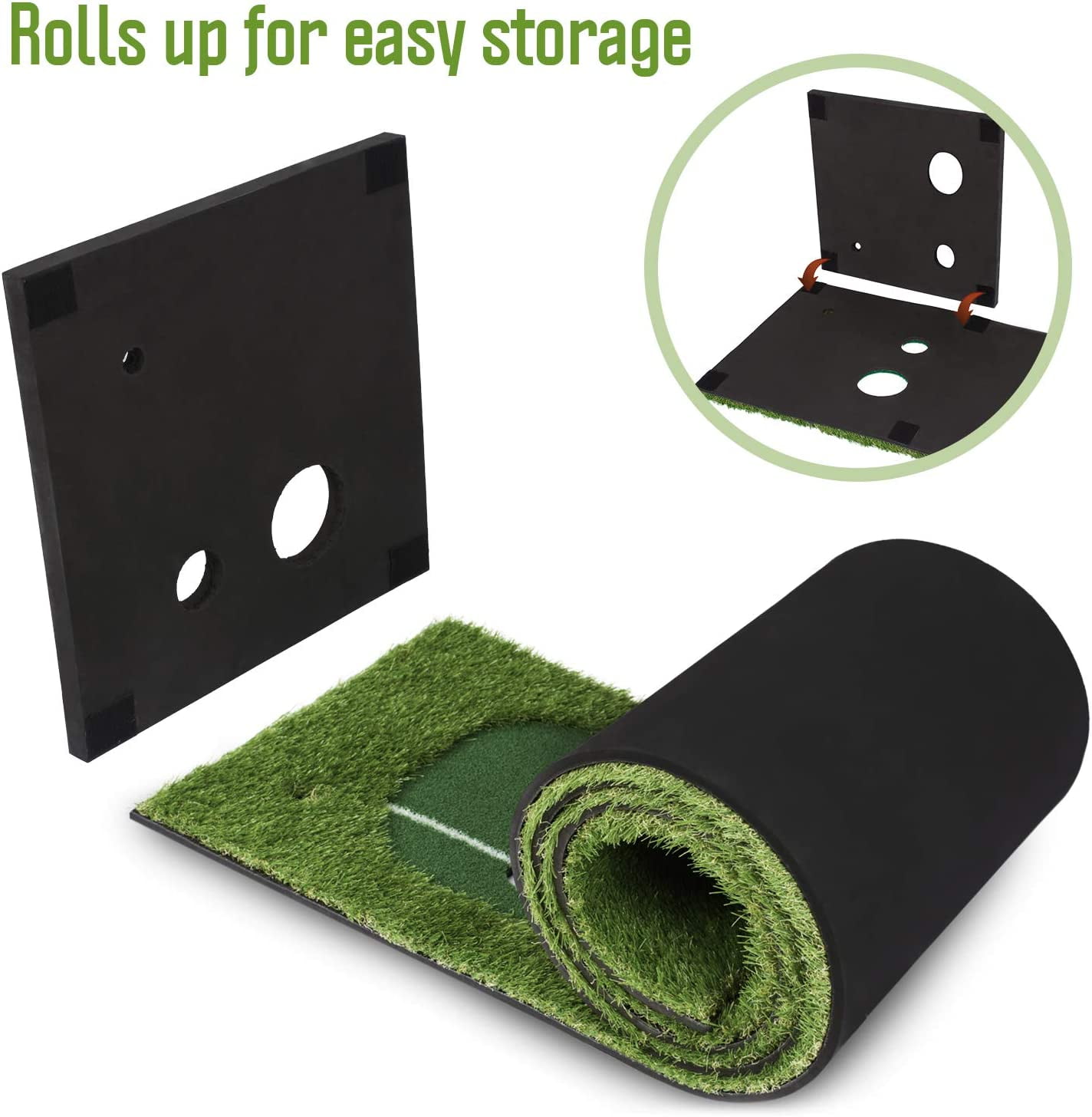 Abco Tech Golf Putting Green Mat - Portable Synthetic Turf Mat - Outdoor and Indoor - for Practicing and Training - Long Lasting Design - Includes 3 Free Golf Balls (1.6ft x 10ft) - Image 3