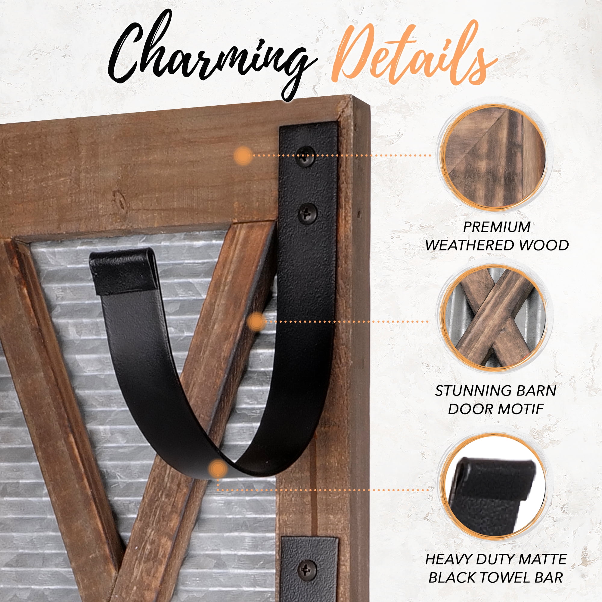 Autumn Alley Wooden Barn Door Rustic Towel Rack – Farmhouse Wine Rack – Rustic Bathroom Decor - Image 4