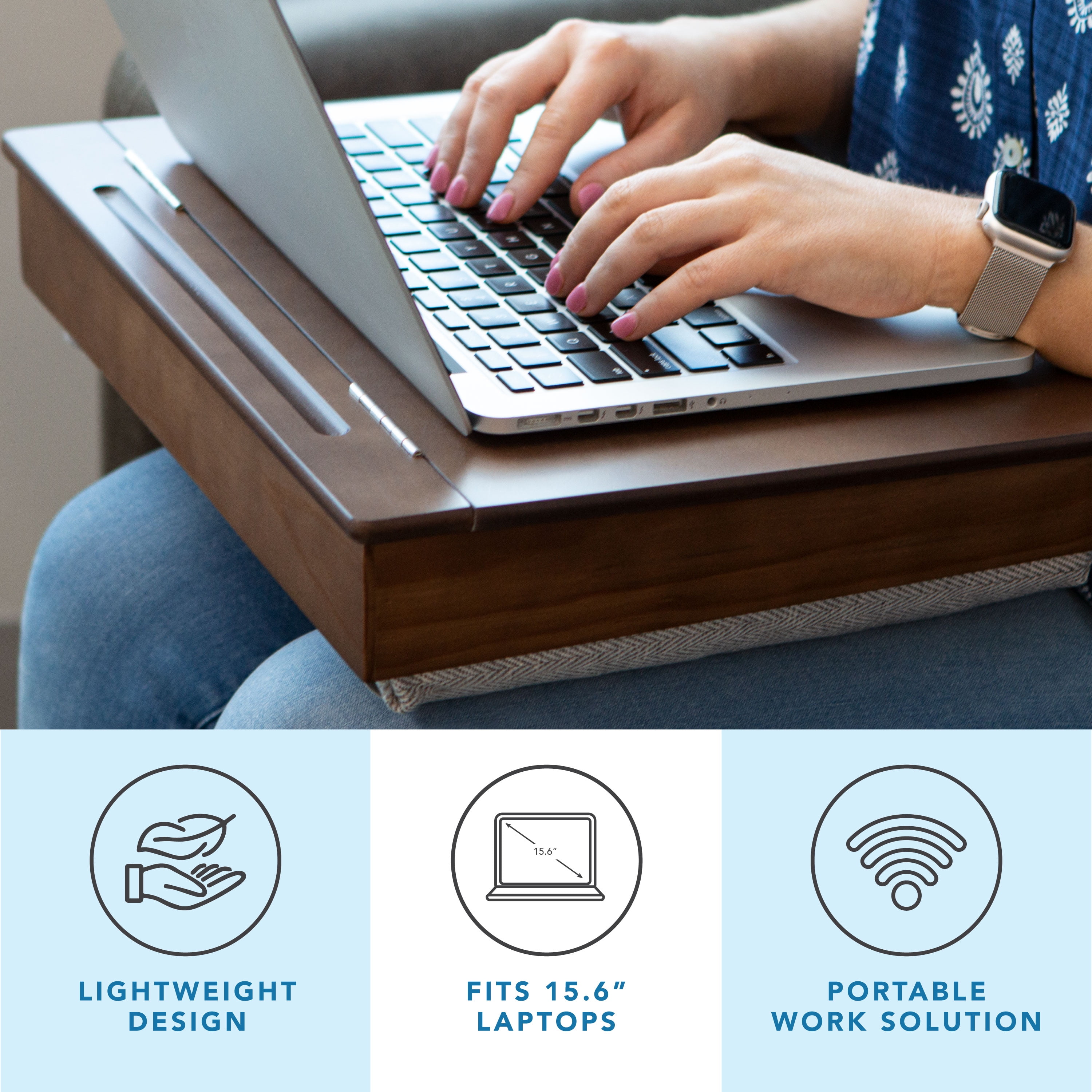 LapGear Schoolhouse Wood Lap Desk with Storage, Java - Image 6