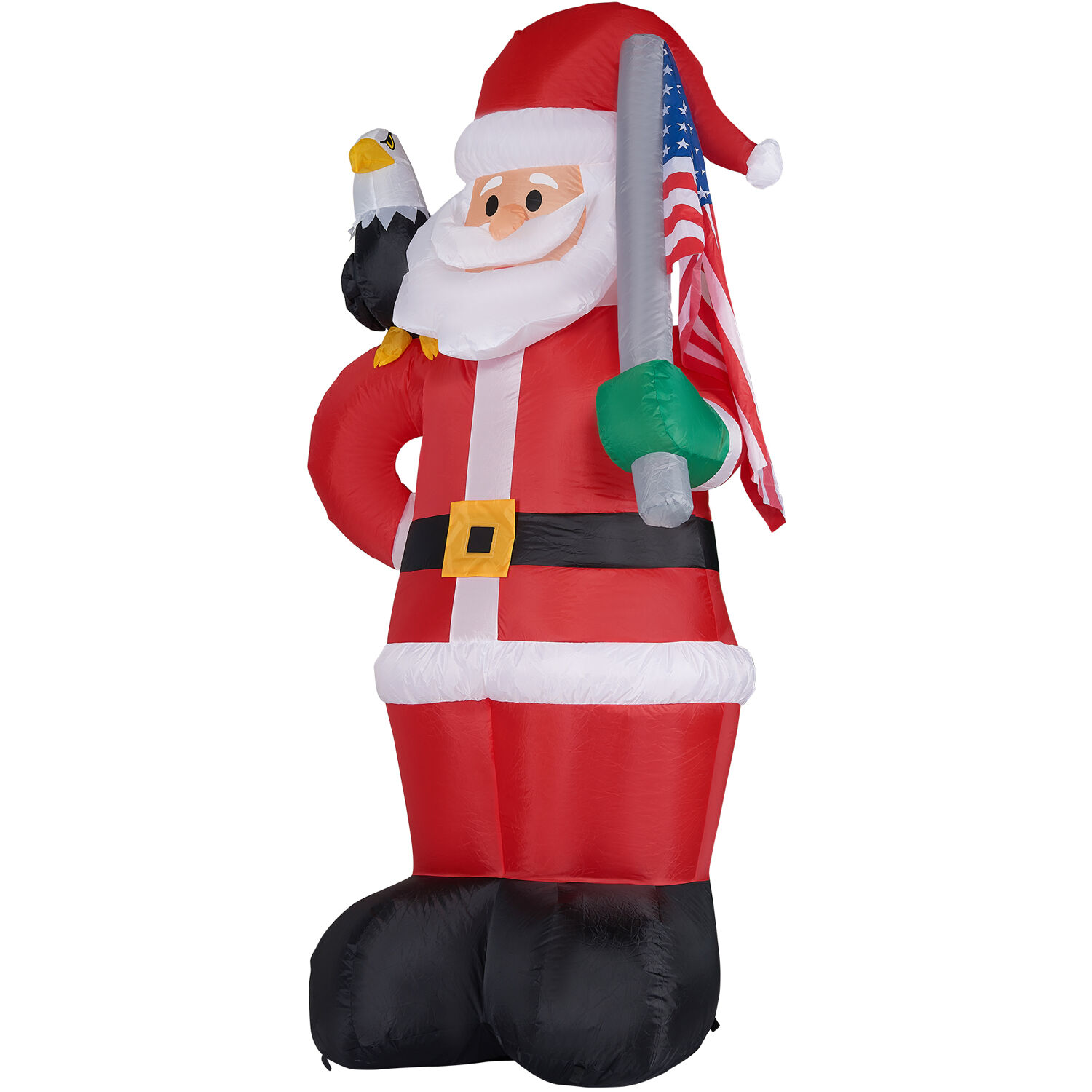 Fraser Farm Hill 8ft Patriotic Inflatable Santa with Eagle and Flag with Lights - Image 3