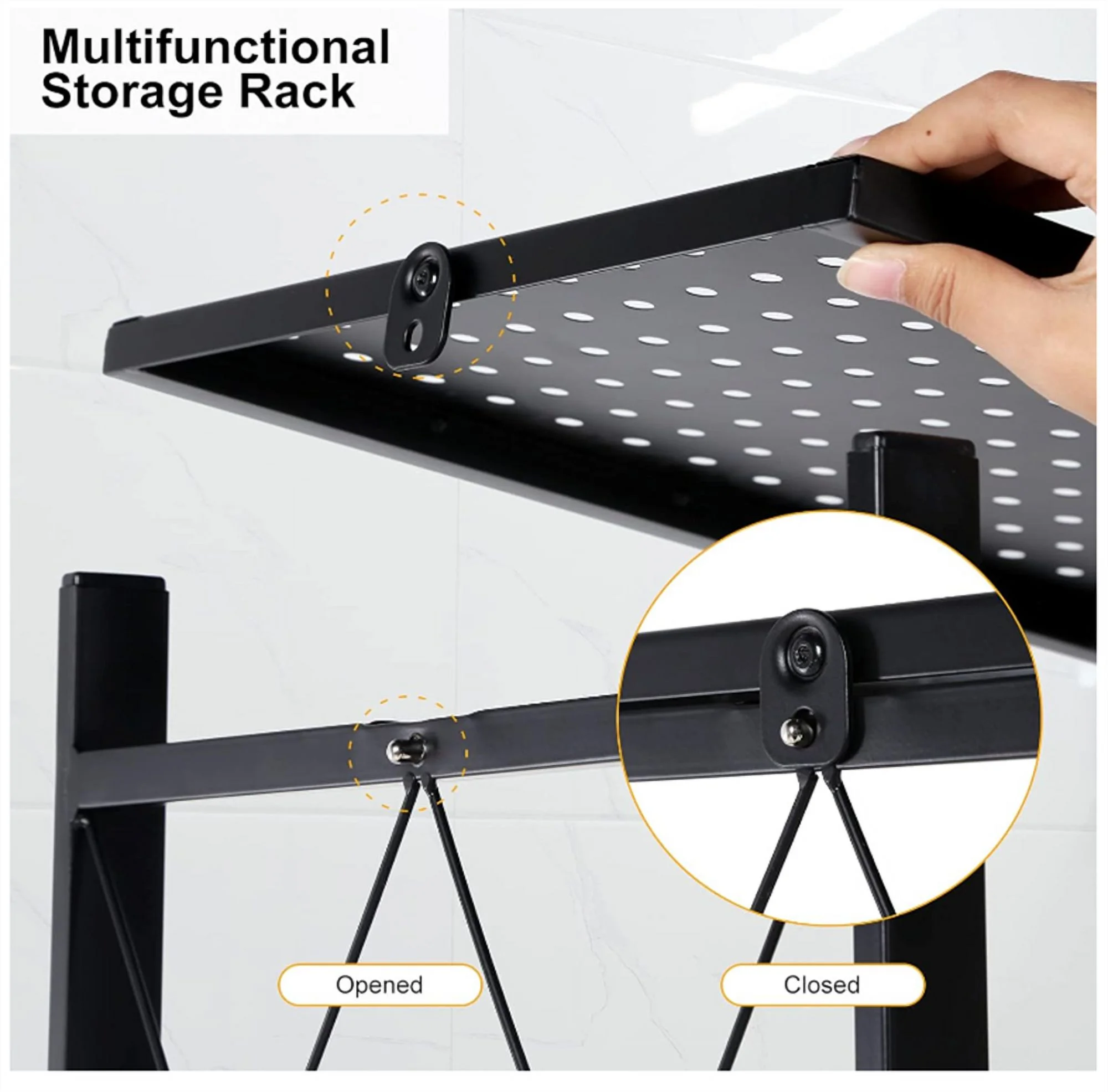 ZOUYUE Foldable Heavy-Duty 5-Tier Storage Shelf Unit, Black - Image 6