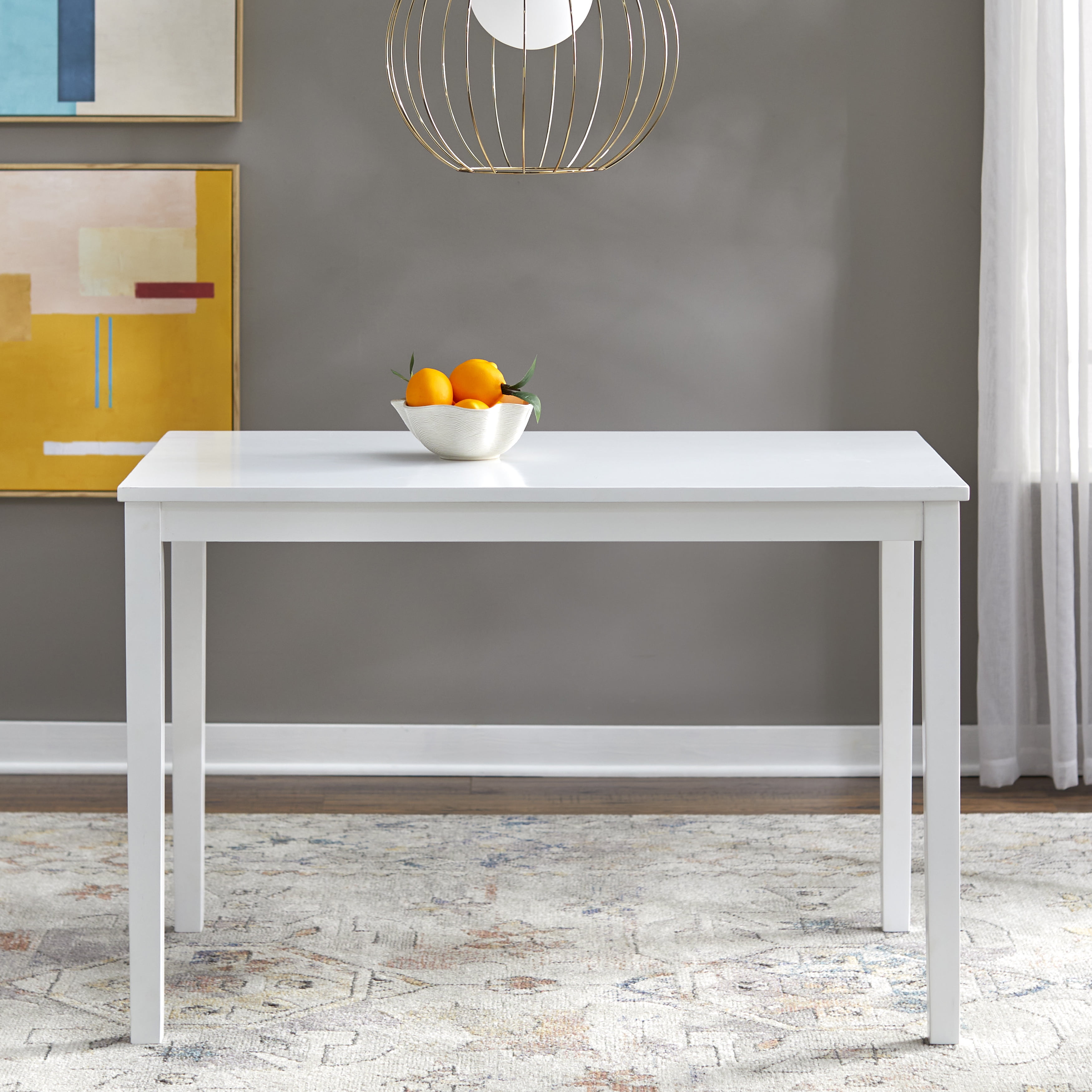 TMS Mid-Century Shakar Style Modern Wood Dining Table, Seats 4, Multiple Finishes - Image 6