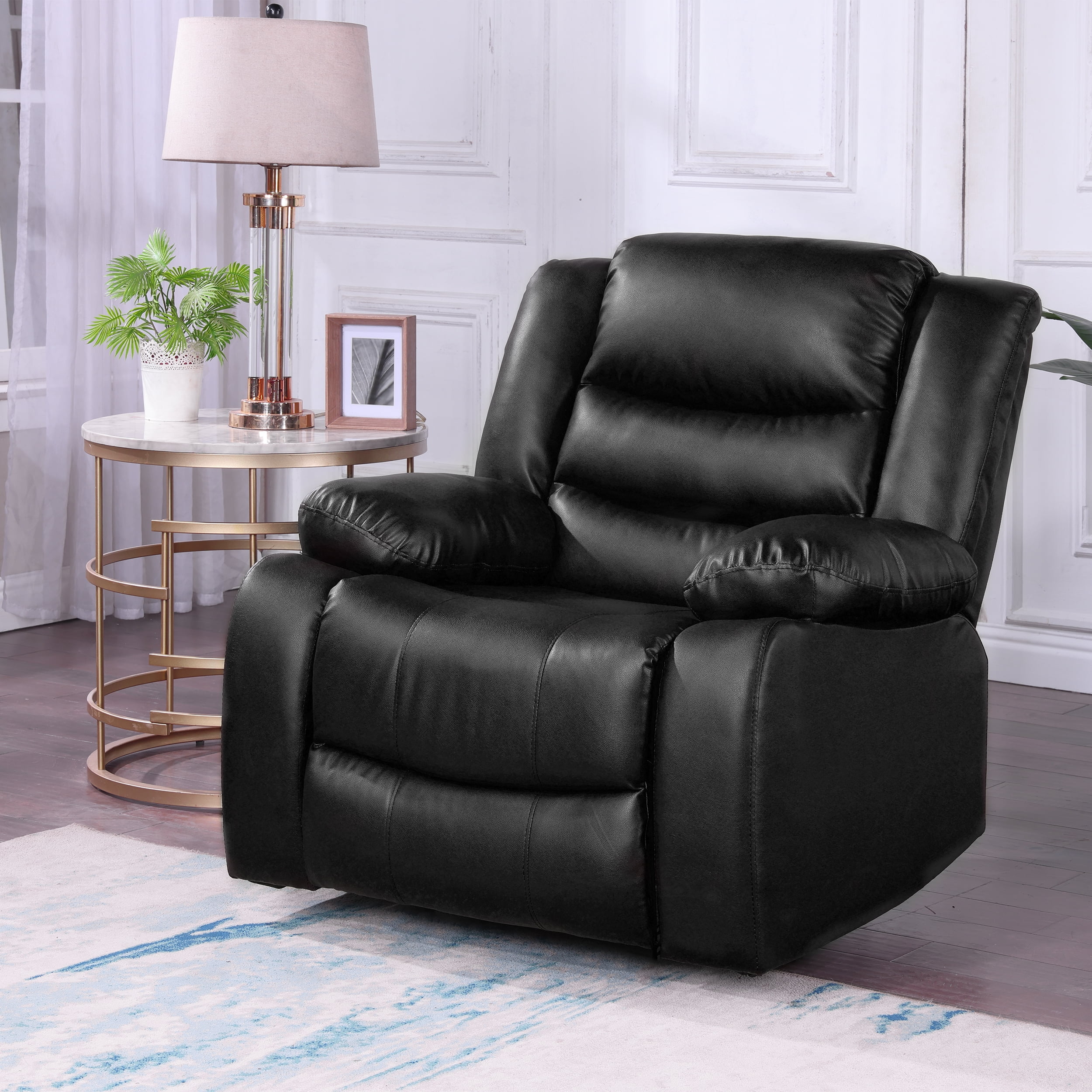 TrumanPick Power Lift Electric Recliner Chair for Elderly Faux Leather Recliners with Side Pocket, Black - Image 4