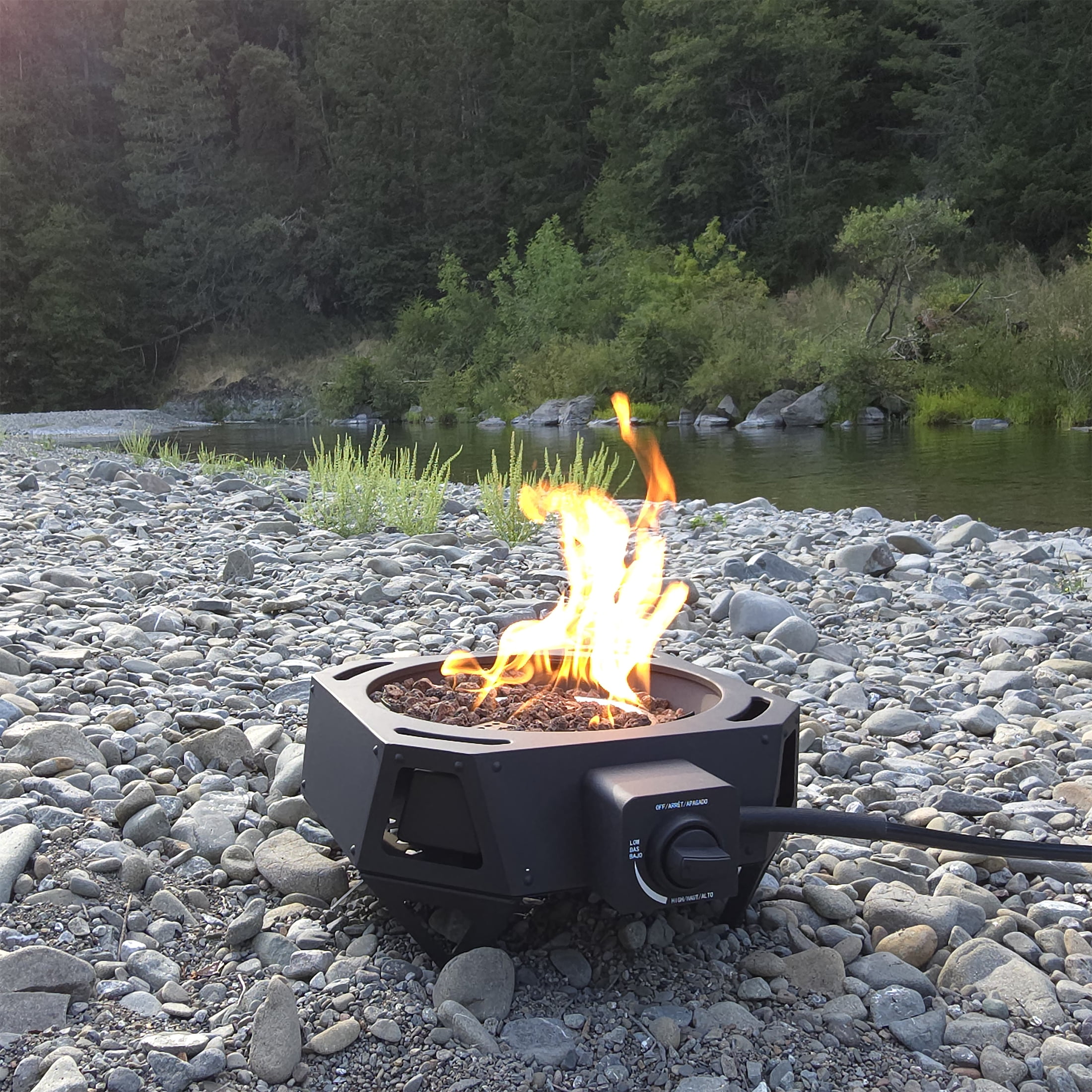 Ozark Trail 15" 54,000 BTU Propane Black Steel Portable Fire Pit with Locking Lid - Image 28