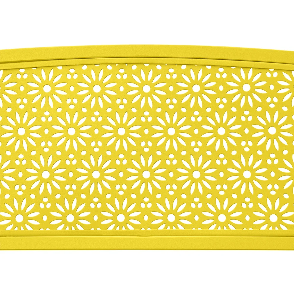 Abble 2-Person Metal Outdoor Bench - Yellow - Image 3