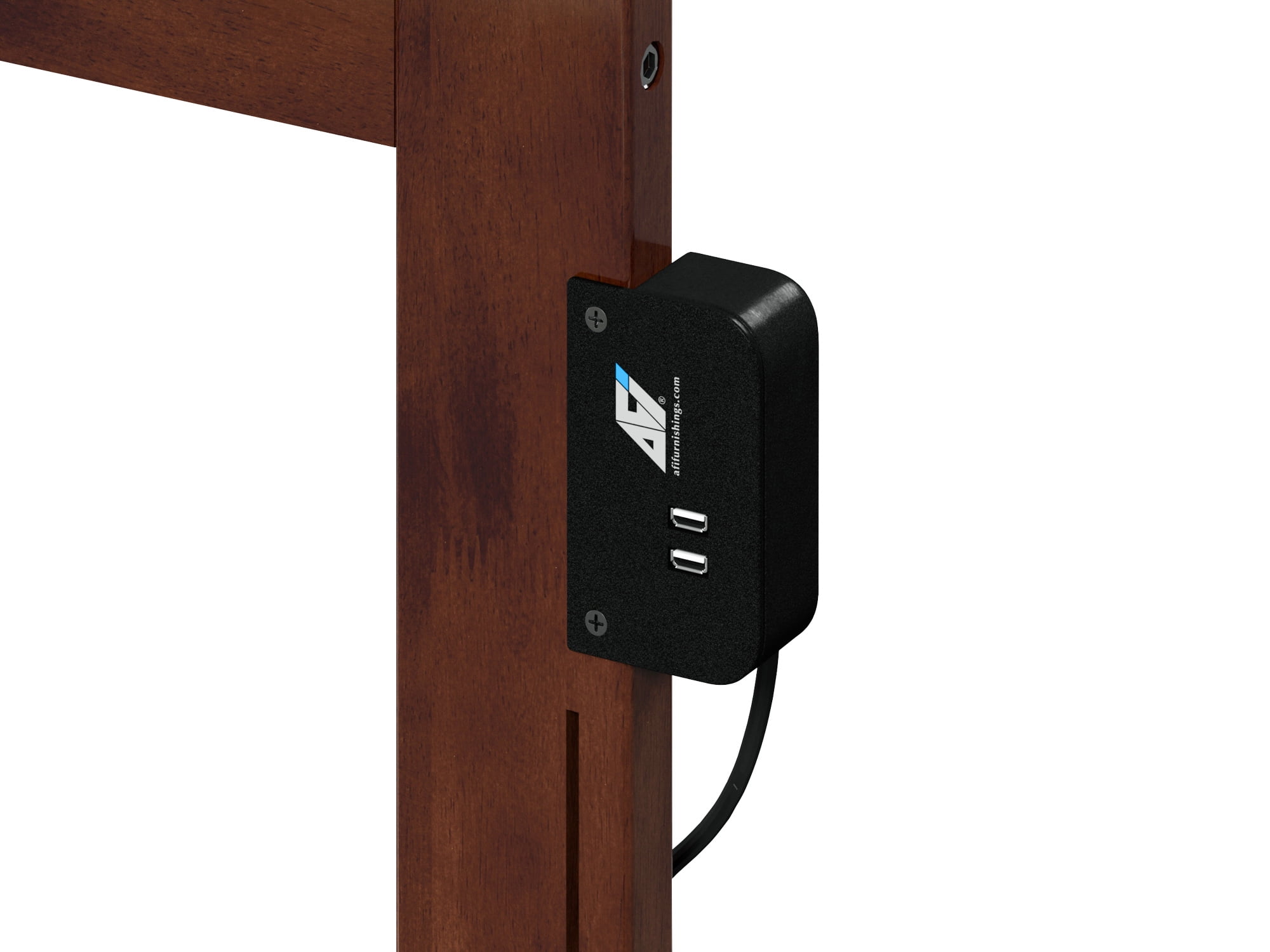 AFI Aria Twin Modern Solid Wood Low Profile Platform Bed, Walnut - Image 3