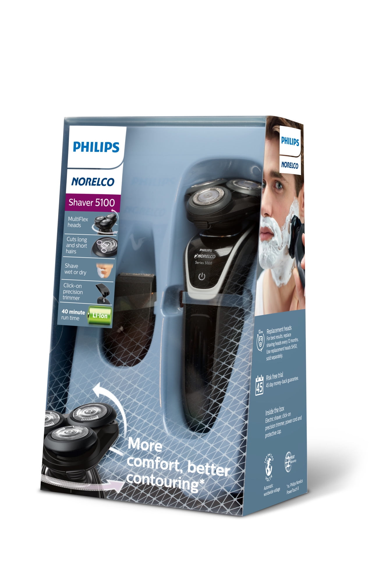 Philips Norelco 5100 Rechargeable Wet/Dry Electric Shaver S5210/81 - Image 11