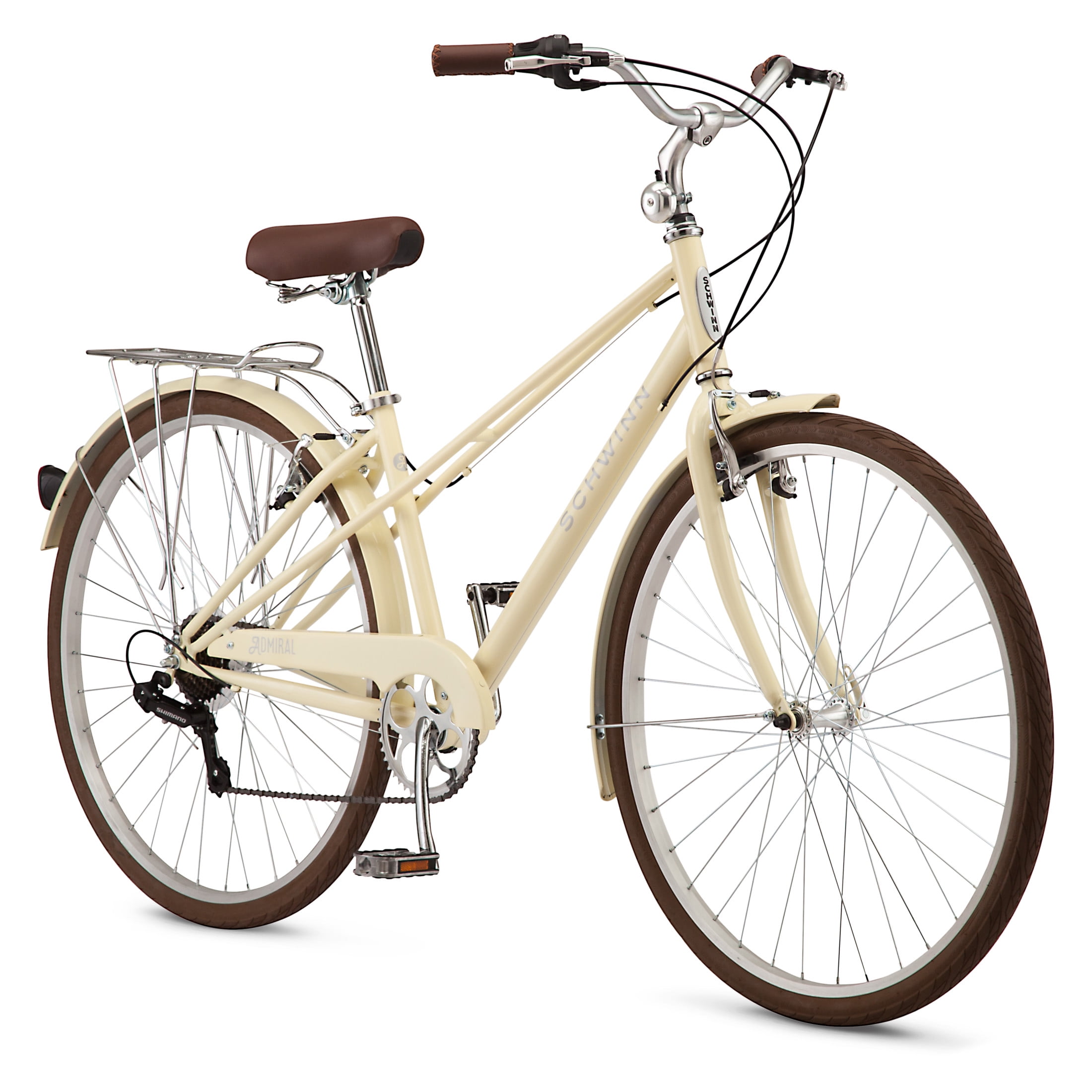 Schwinn Admiral 700c Adult Hybrid Bike, 7 Speed, Unisex Bike, Cream - Image 6
