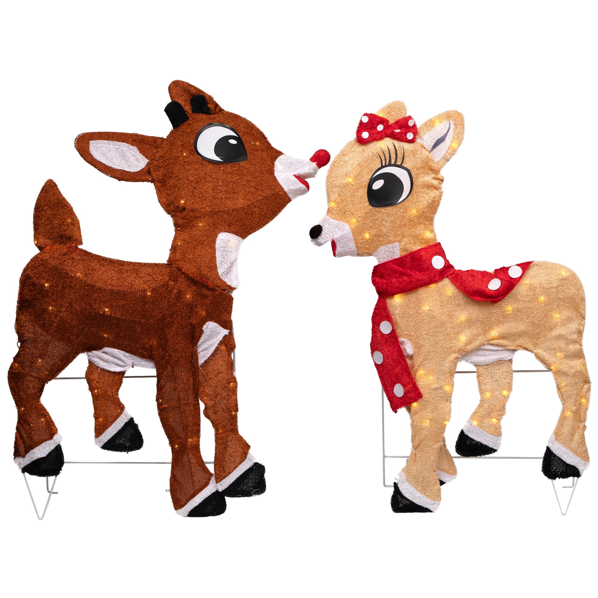 Northlight Lighted Rudolph and Clarice Outdoor Christmas Decorations - 32" - Image 7