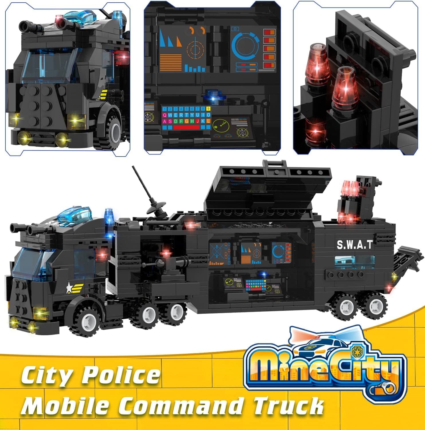 EXERCISE N PLAY SWAT City Police Station Mobile Command Center Building Blocks Set for Ages 6-12 - Image 6