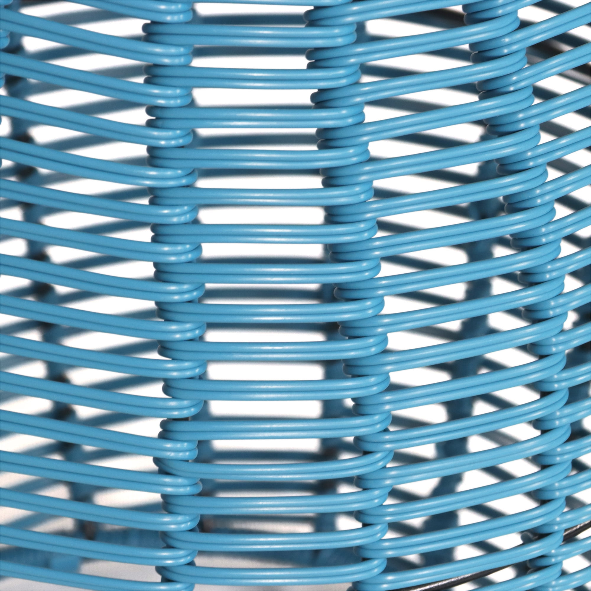 16in Wicker Outdoor Side Table - Blue - Image 3