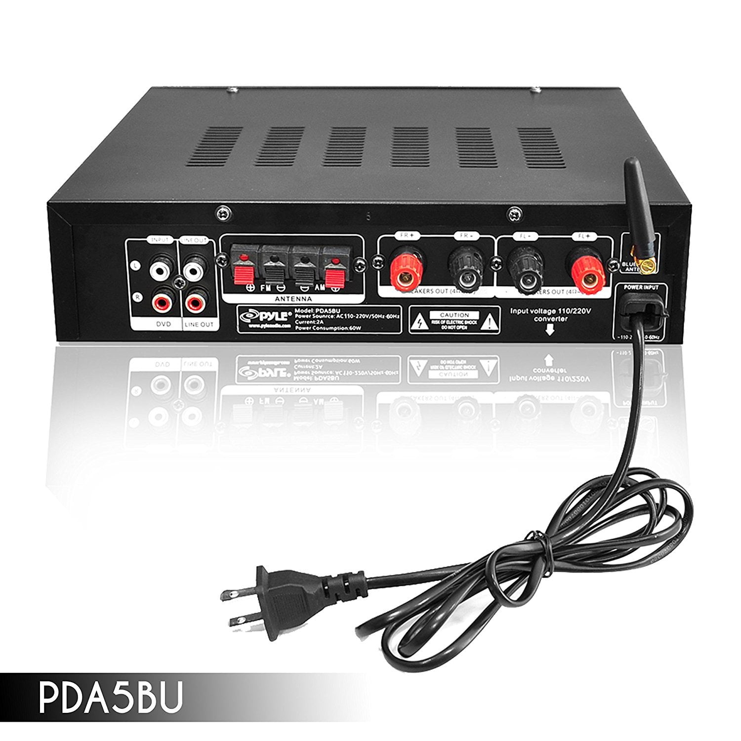 Pyle PDA5BU.0 Compact 200 Watt Bluetooth Home Stereo Amplifier Receiver System - Image 5