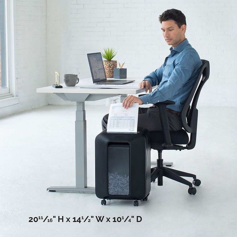 Fellowes LX170 Cross-cut Shredder Continuous Shredder - Cross Cut - 12 Per Pass - for shredding Staples, Paper, Paper Clip, Credit Card, Junk Mail - 10 Minute Run Time - Black - Image 7