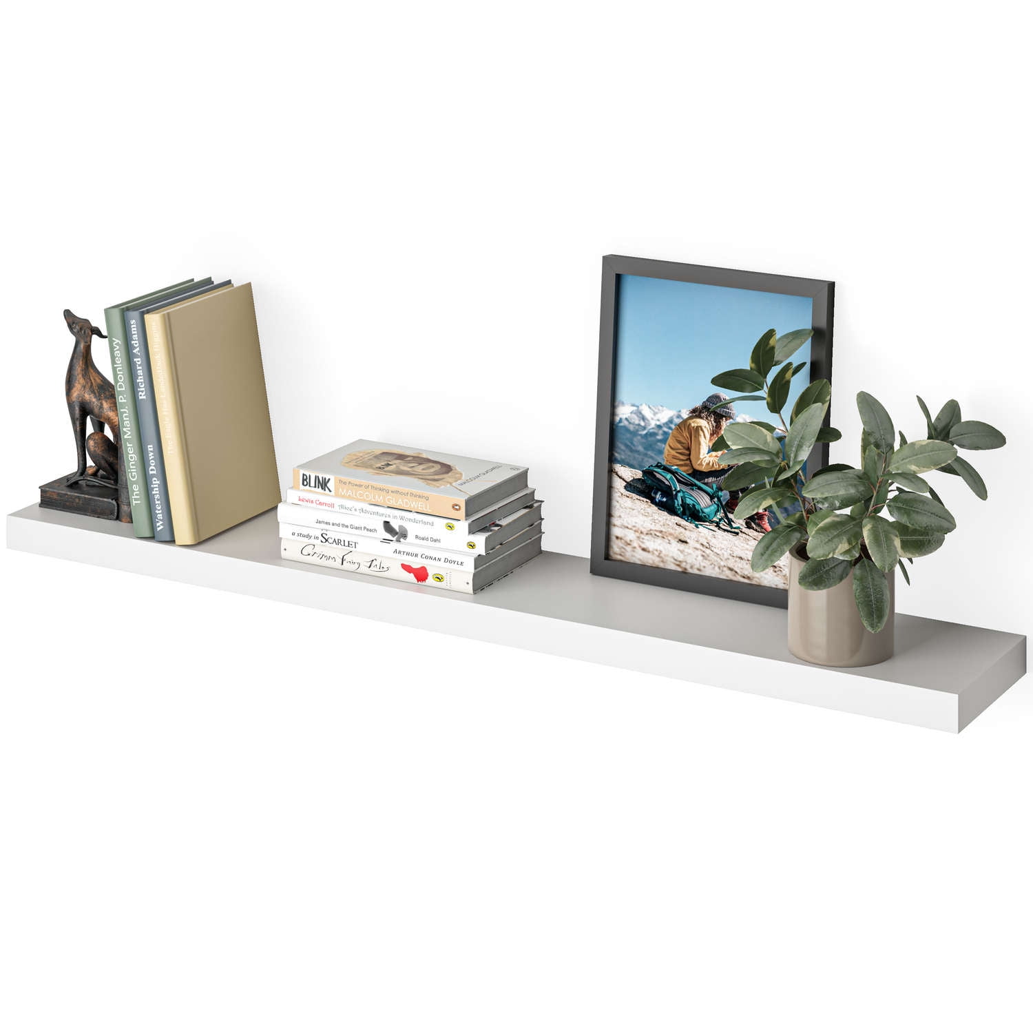 Ballucci 48" Floating Shelf, Wood Wall Mount Shelf with Invisible Bracket, 8" Deep, White - Image 5