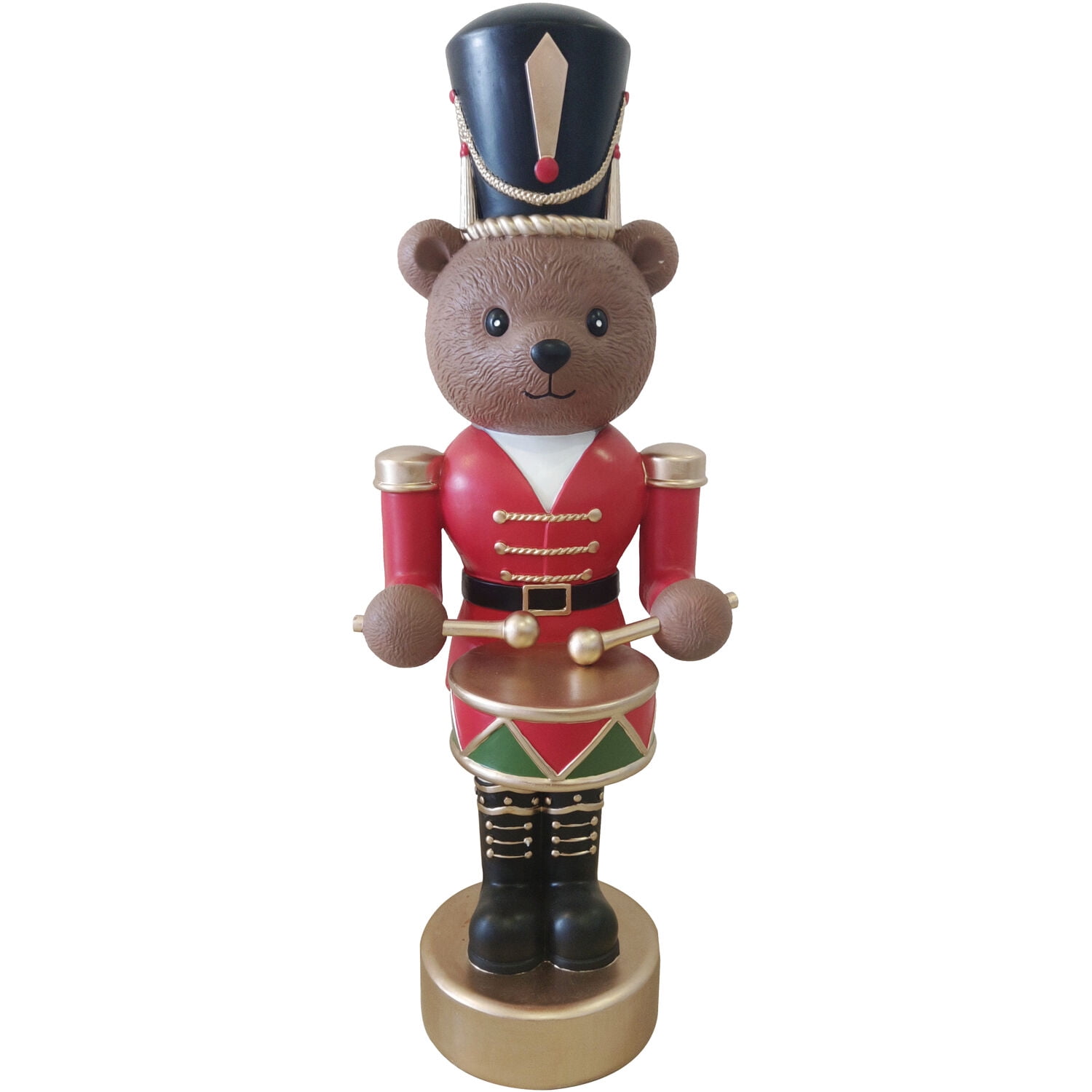 Fraser Hill Farm 48" Red Musical Nutcracker Bear Playing Drum - Image 10