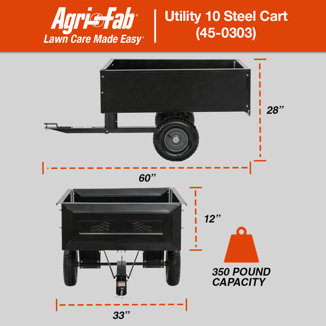 Agri-Fab Inc. 350 lb Steel Tow Behind Lawn and Garden Cart Model # 45-0303 - Image 6