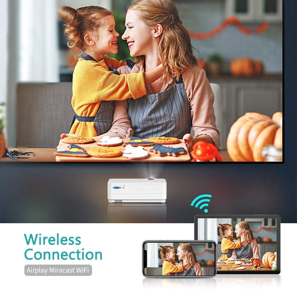 VANKYO Leisure 470 Mini Projector with Synchronize Smart Phone Screen, Full HD 1080P Supported and 250’’ Display, 4000 Lux WiFi Portable Projector Compatible with TV Stick, PS4, HDMI, VGA, TF, AV, USB - Image 6