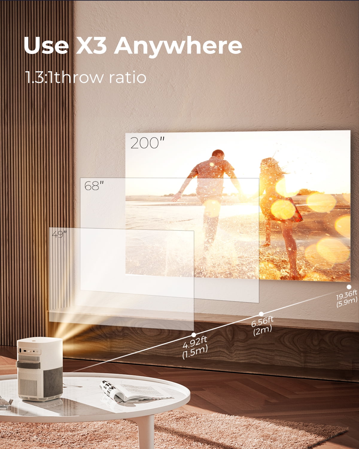 VANKYO Performance X3 WiFi Bluetooth Projector, Dolby Audio, Native 1080P FHD Vertical Projector with 250" Display, 4K Supported Portable Mini Projector, Compatible with TV Stick, iOS & Android - Image 7