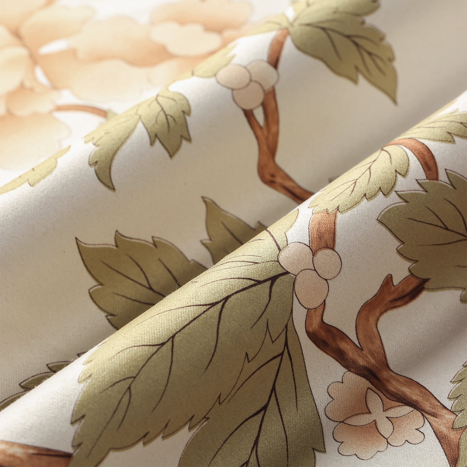 VOGOL Thermal Insulated Floral Blossoming Blackout Curtains, Room Darkening Window Panel Drapes for Bedroom, Living Room, Grommet Top, W52xL84, 2 Panels - Image 4