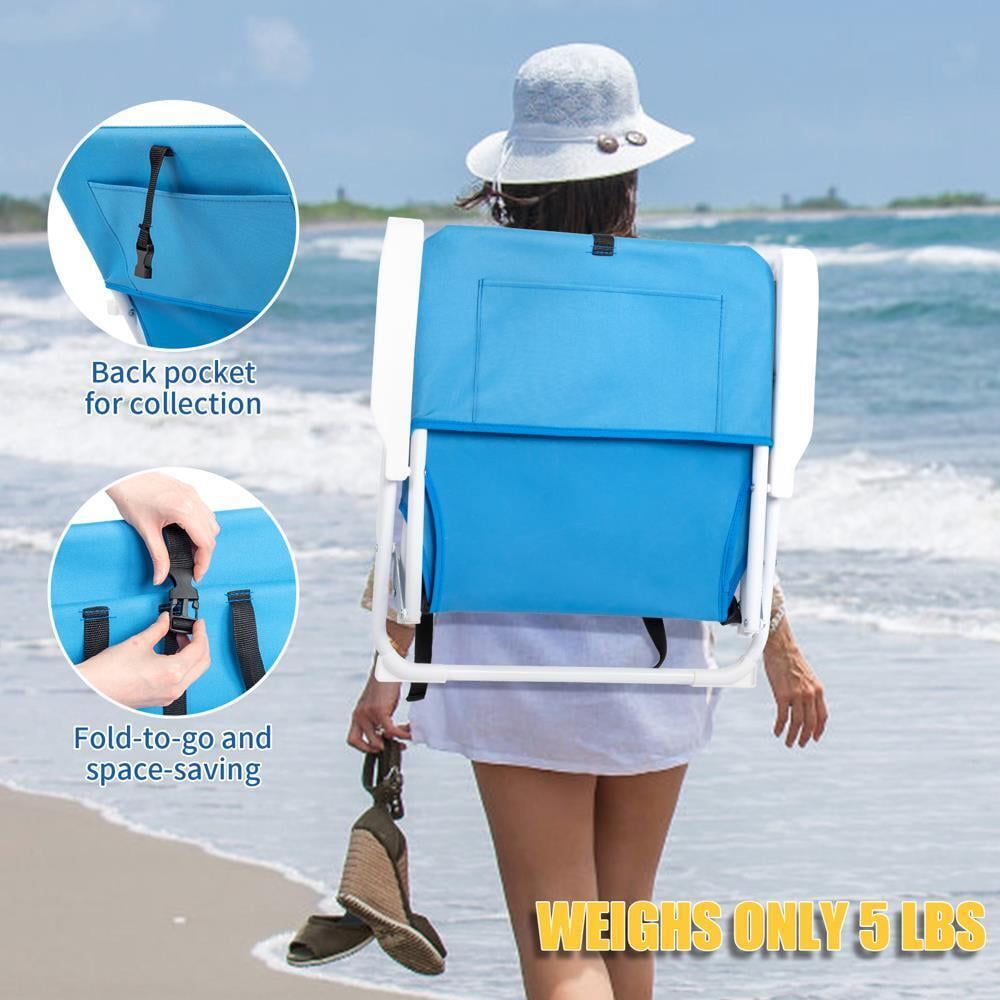 2 Pack Portable Beach or Camping Chair, Folding Load-Bearing 200 lbs Blue - Image 5