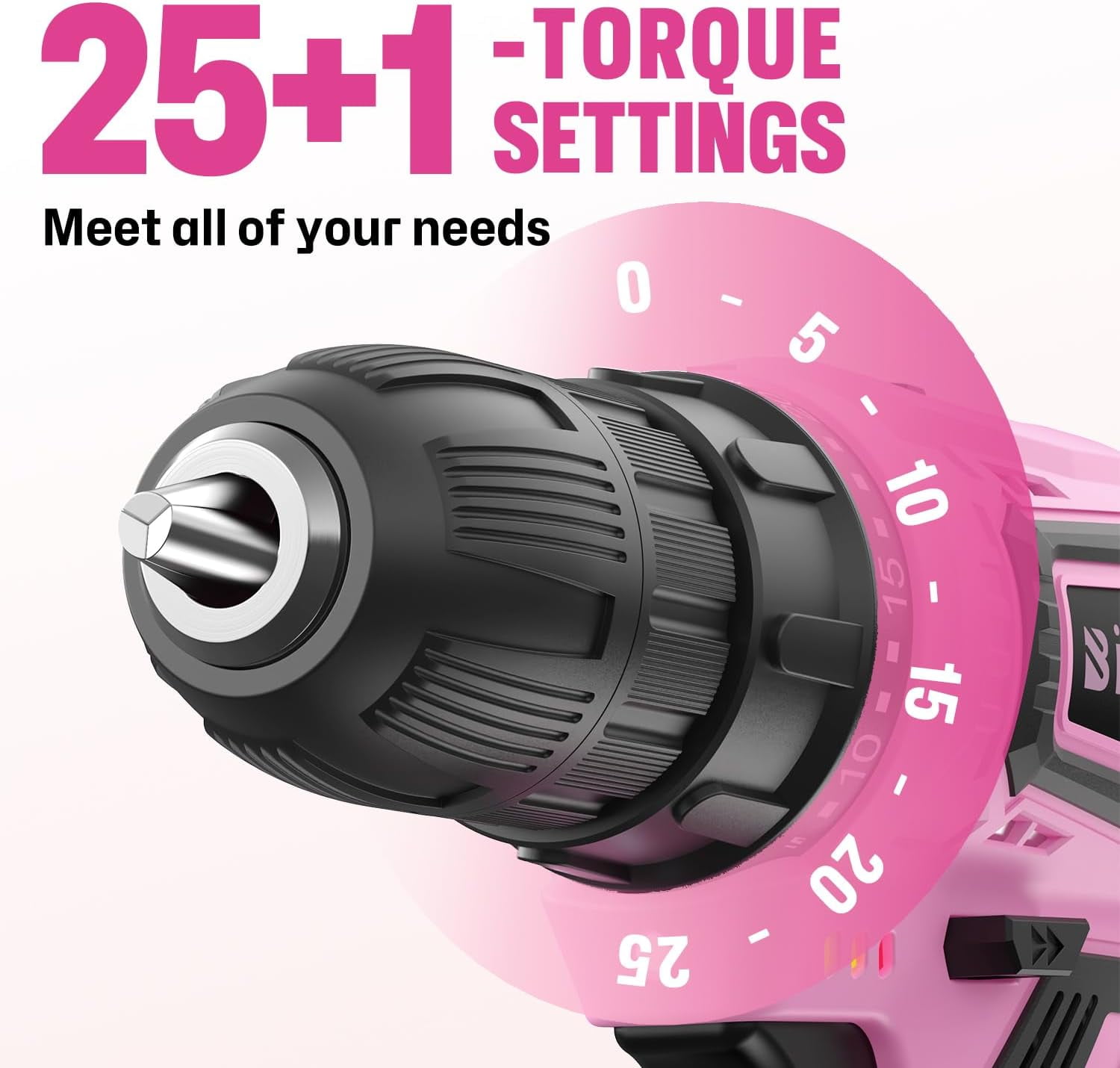 12V Pink Cordless Drill Kit for Women - Essential Tools for DIY and House Projects, Ladies Tool Set with Pink Accessories, - Image 4
