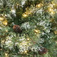 Noble House Pre-Lit 7' Cashmere Pine and Mixed Needles Clear LED Hinged Artificial Christmas Tree Snow and Glitter Branches and Frosted Pinecones - Image 5