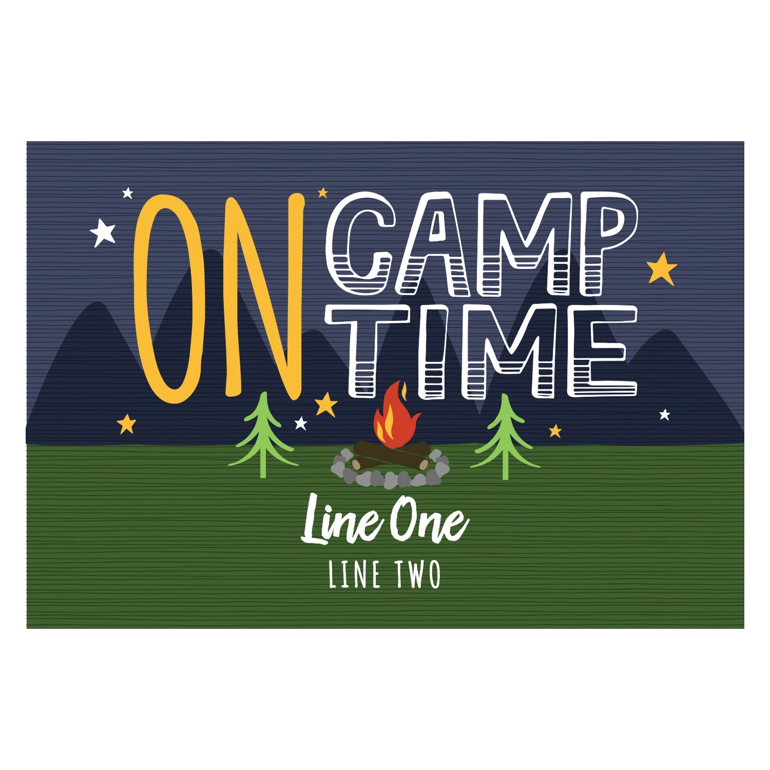 Personalized Planet 27x18 On Camp Time Doormat with Custom Personalization Printed on Colorful Rectangular 1/8” Thick Non Slip Mat for Kitchen Hallway Deck or Porch - Image 4