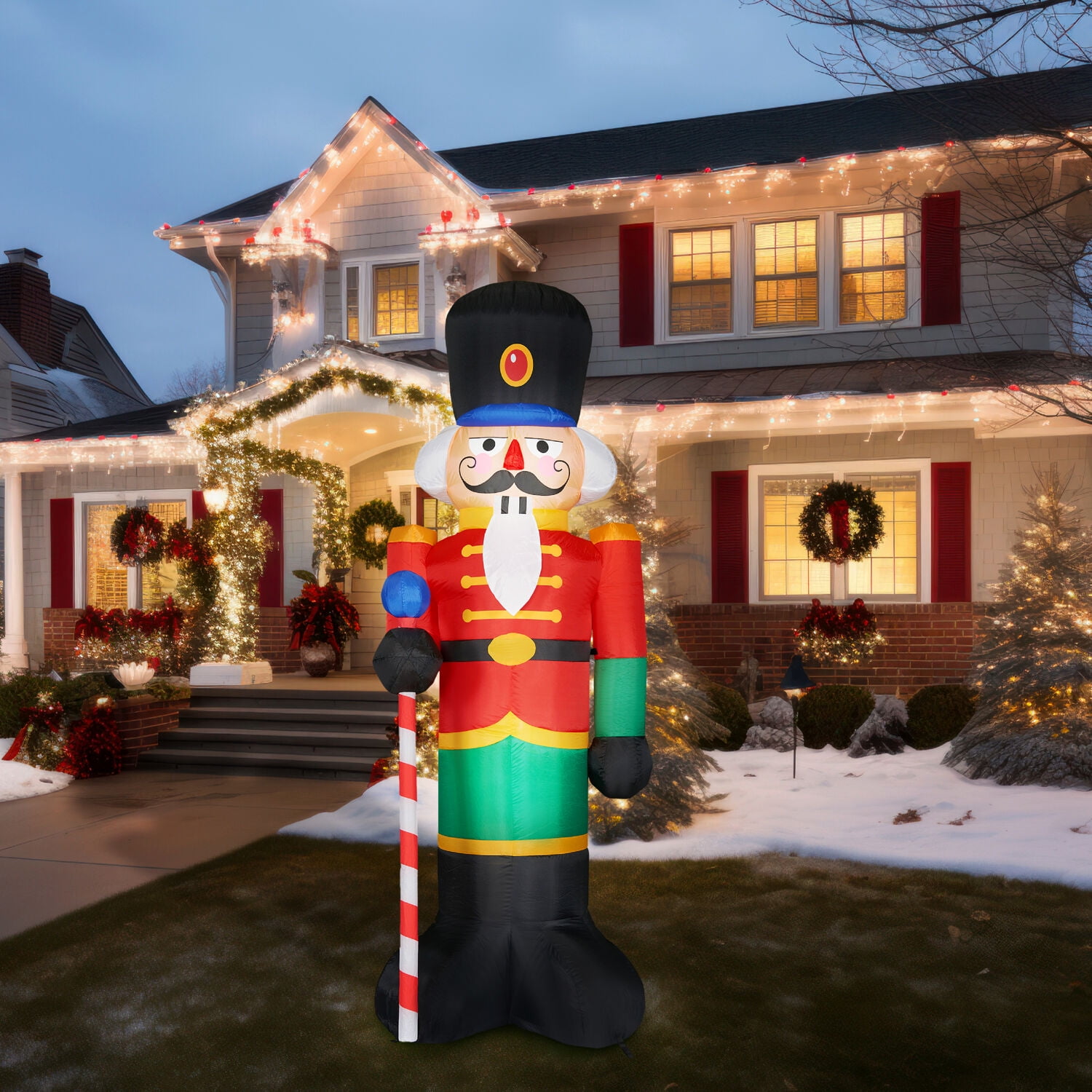 Fraser Hill Farm 10 ft Tall Pre lit Nutcracker Inflatable, FHFNUTCRK201-L - Image 5