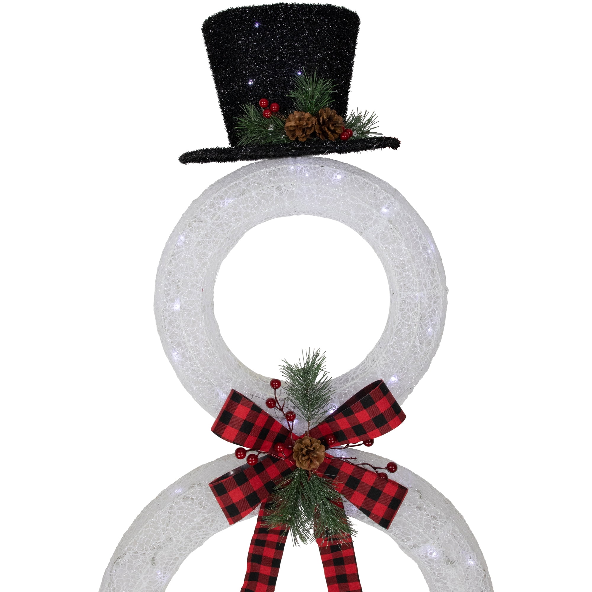 Northlight 48" LED Lighted Wreath Snowman Outdoor Christmas Decoration - Image 3