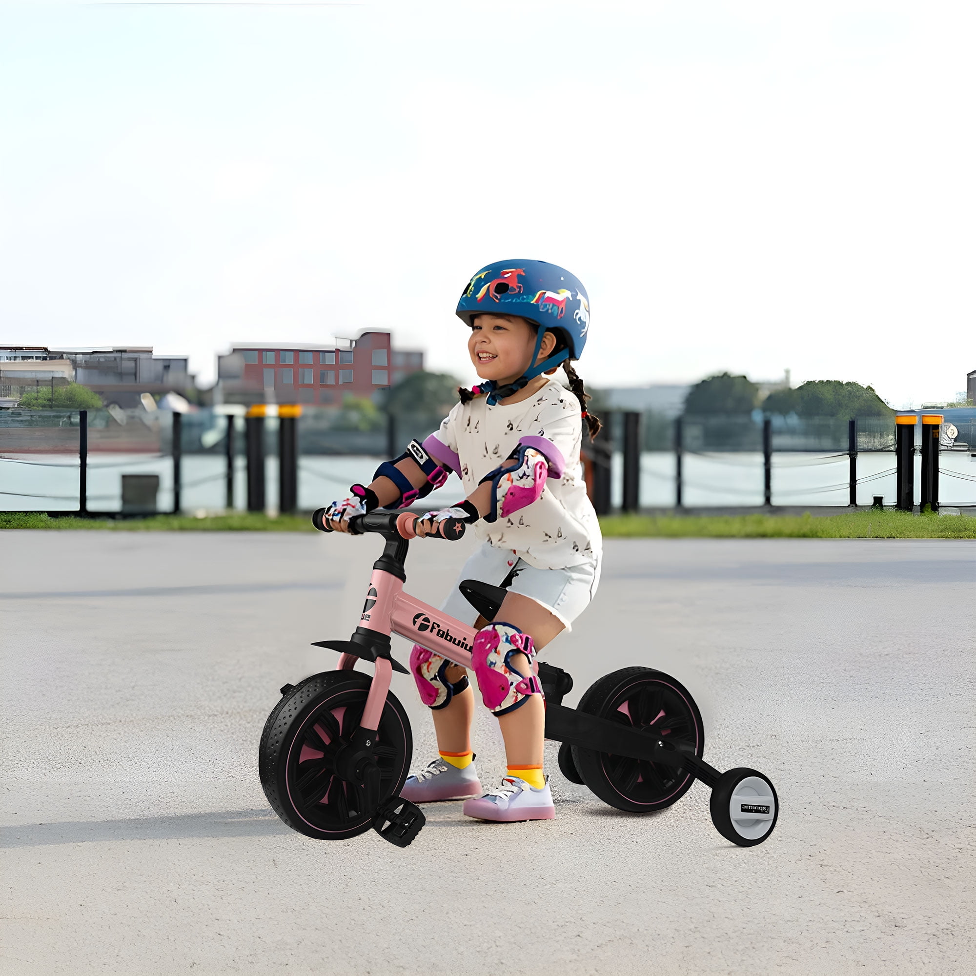 5 in 1 Toddler Bike for 1-3 Years Old Boys and Girls, Foldable Kids Trikes, Baby Balance Bike, Pink - Image 6
