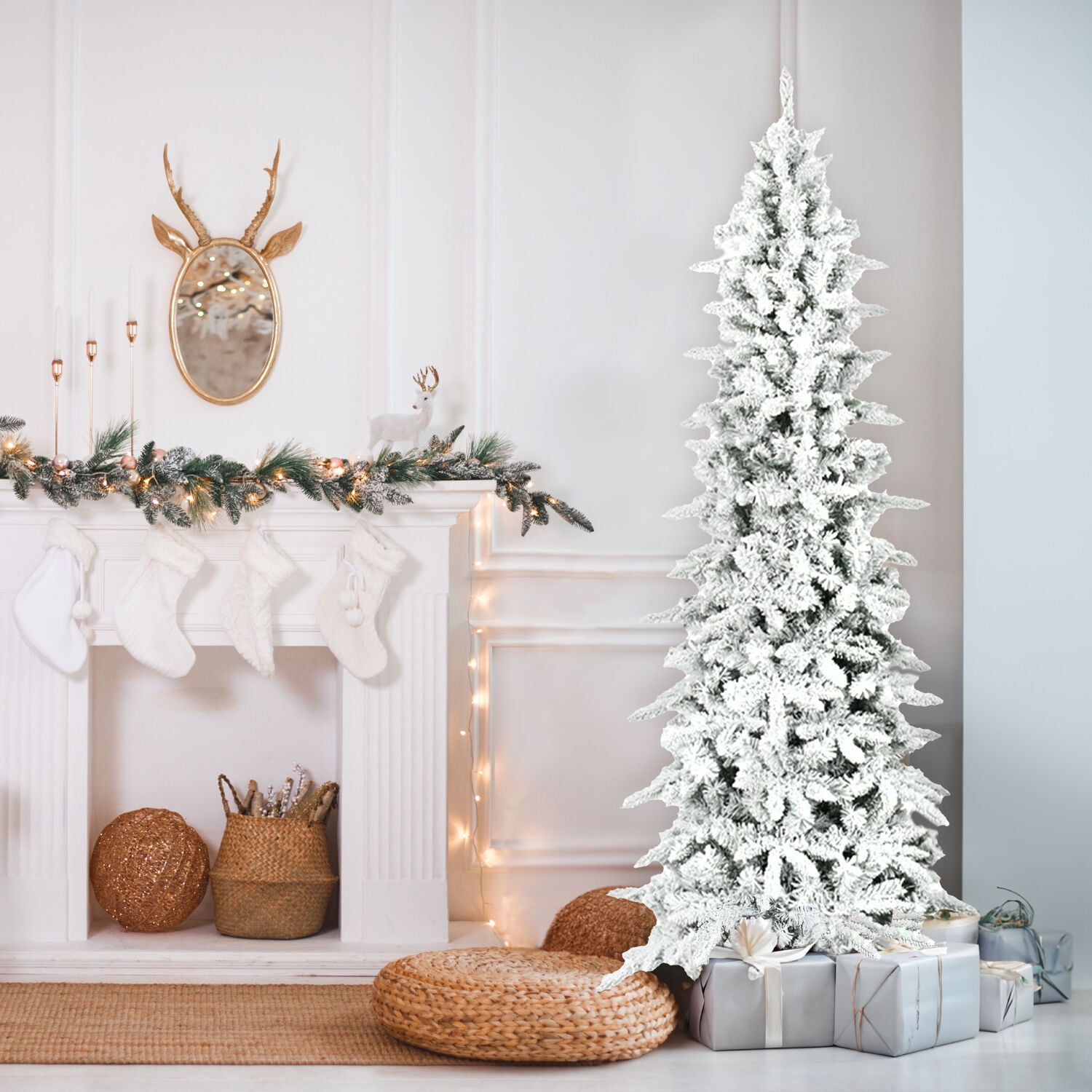 Fraser Hill Farm Unlit 7.5-ft Mountain Pine Artificial Slim Christmas Tree, FFMPS075-0SN - Image 11