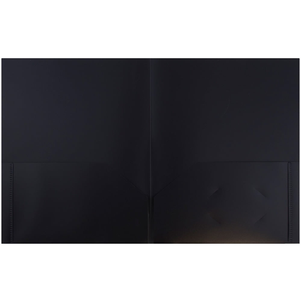 JAM Paper Plastic 2 Pocket School POP Folders, Black, Bulk 96/Pack - Image 2