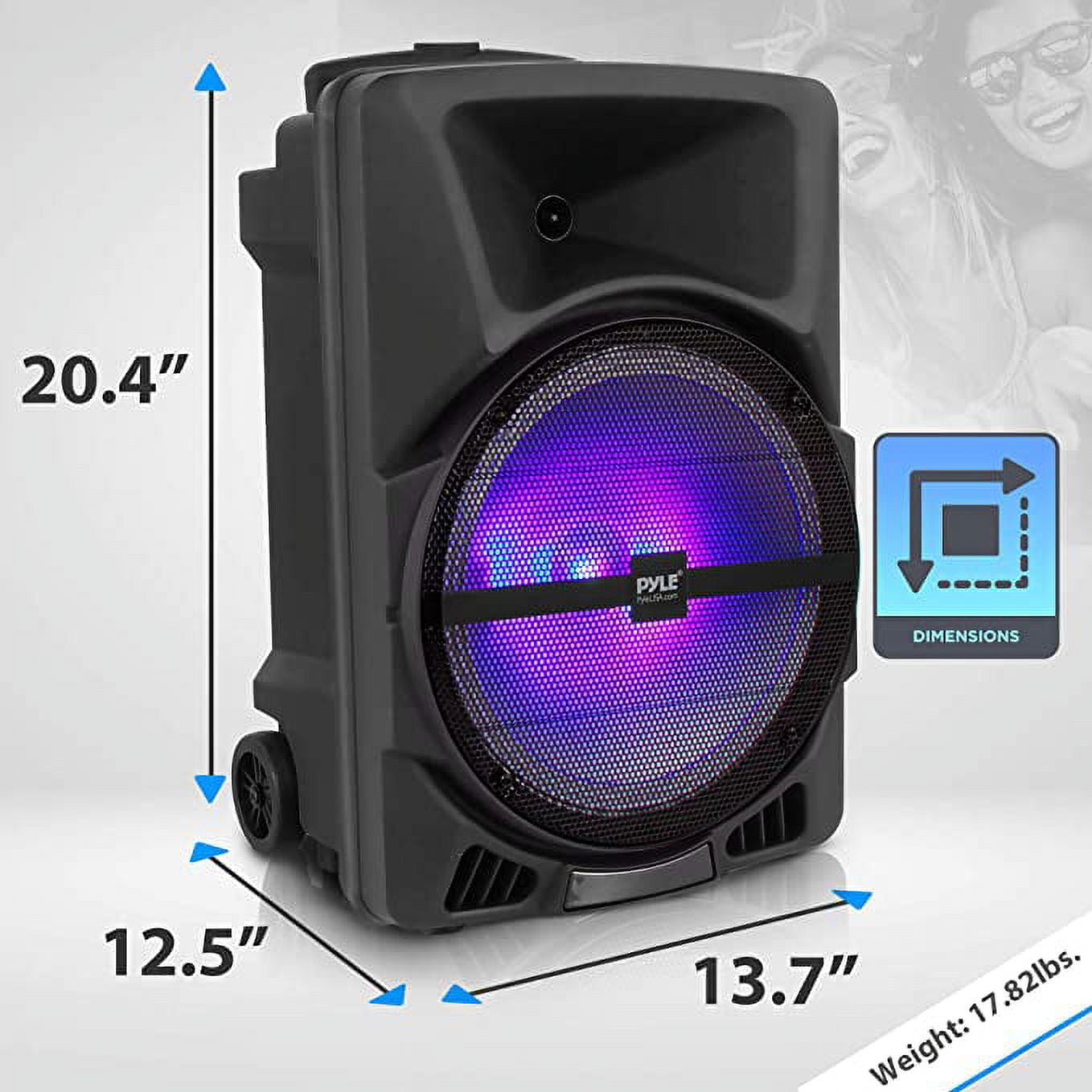 Pyle Wireless Portable PA Speaker System - 800W Powered Bluetooth Indoor & Outdoor DJ Stereo Loudspeaker - Image 5