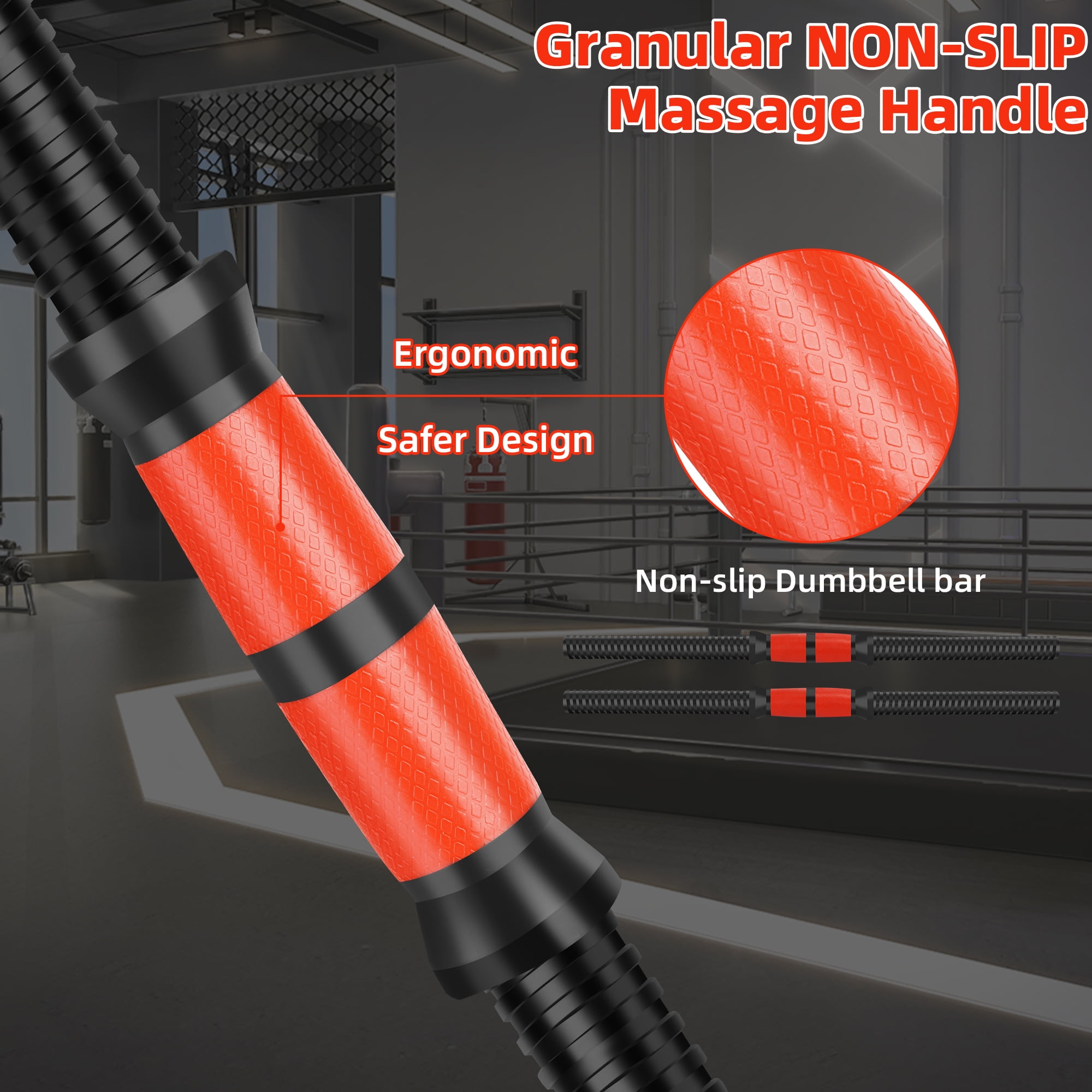 ARVAKOR 66 LBS Adjustable Dumbbell Set, Free Weights Dumbbells Set for Workout, Black - Image 9