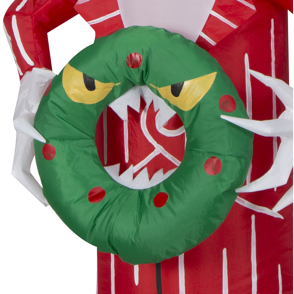 The Nightmare Before Christmas Jack Skellington with Red Suit and Monster Wreath, 4 Feet Tall - Image 6