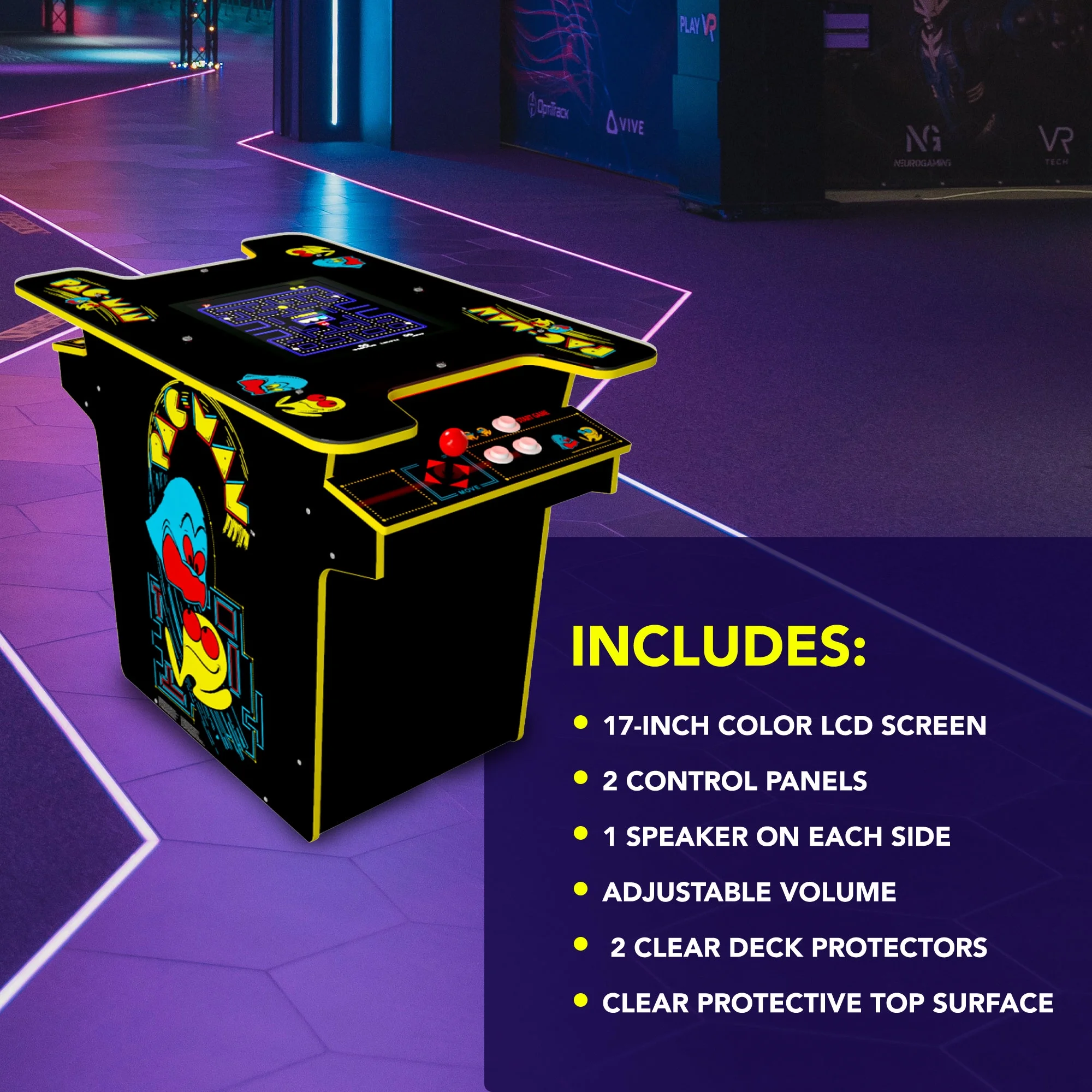 Arcade1UP - Pac-Man Head-to-head (H2H), 12 Games in 1, Gaming Table w-Lit Deck - Image 11