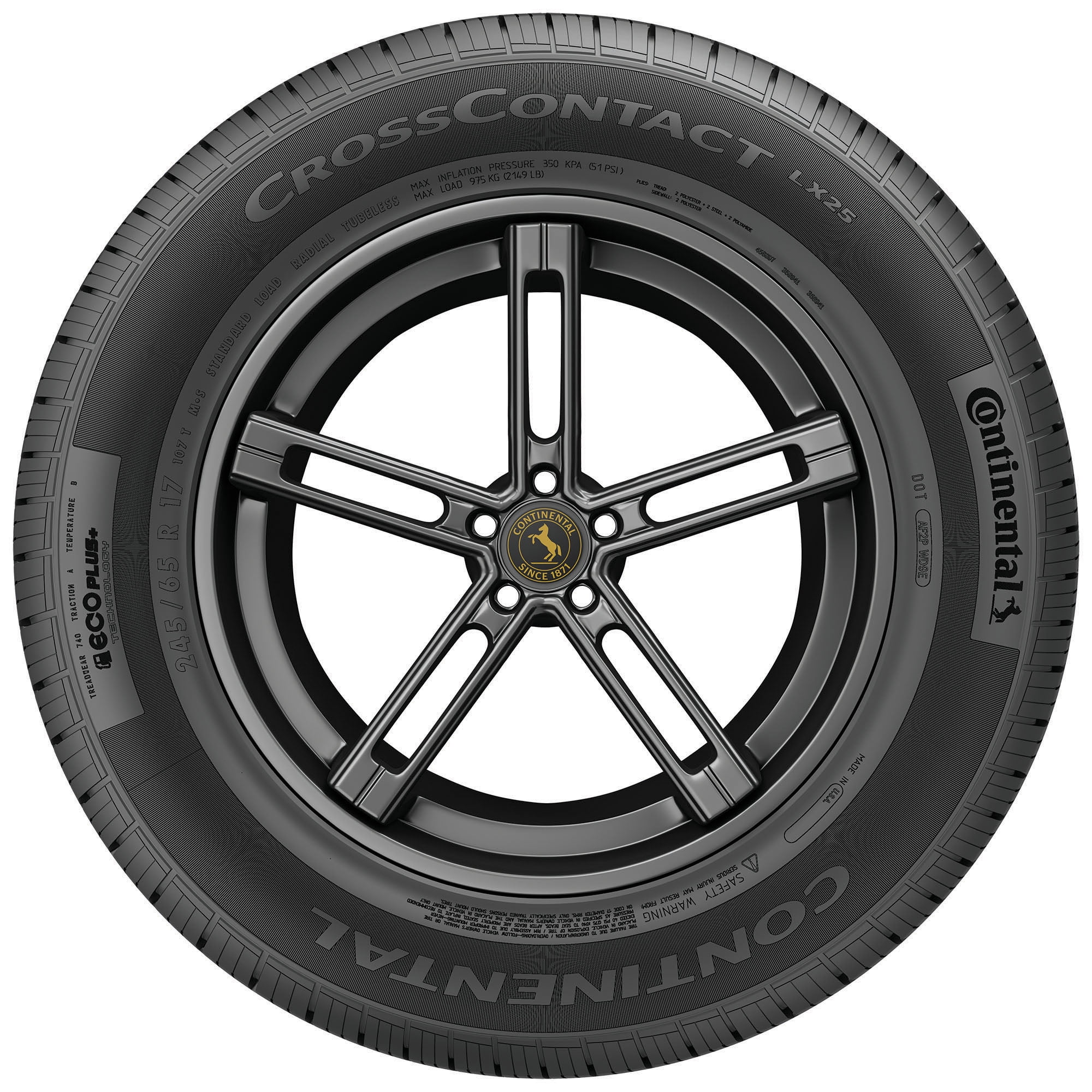 Continental CrossContact LX25 All Season 235/55R19 101H SUV/Crossover Tire - Image 4