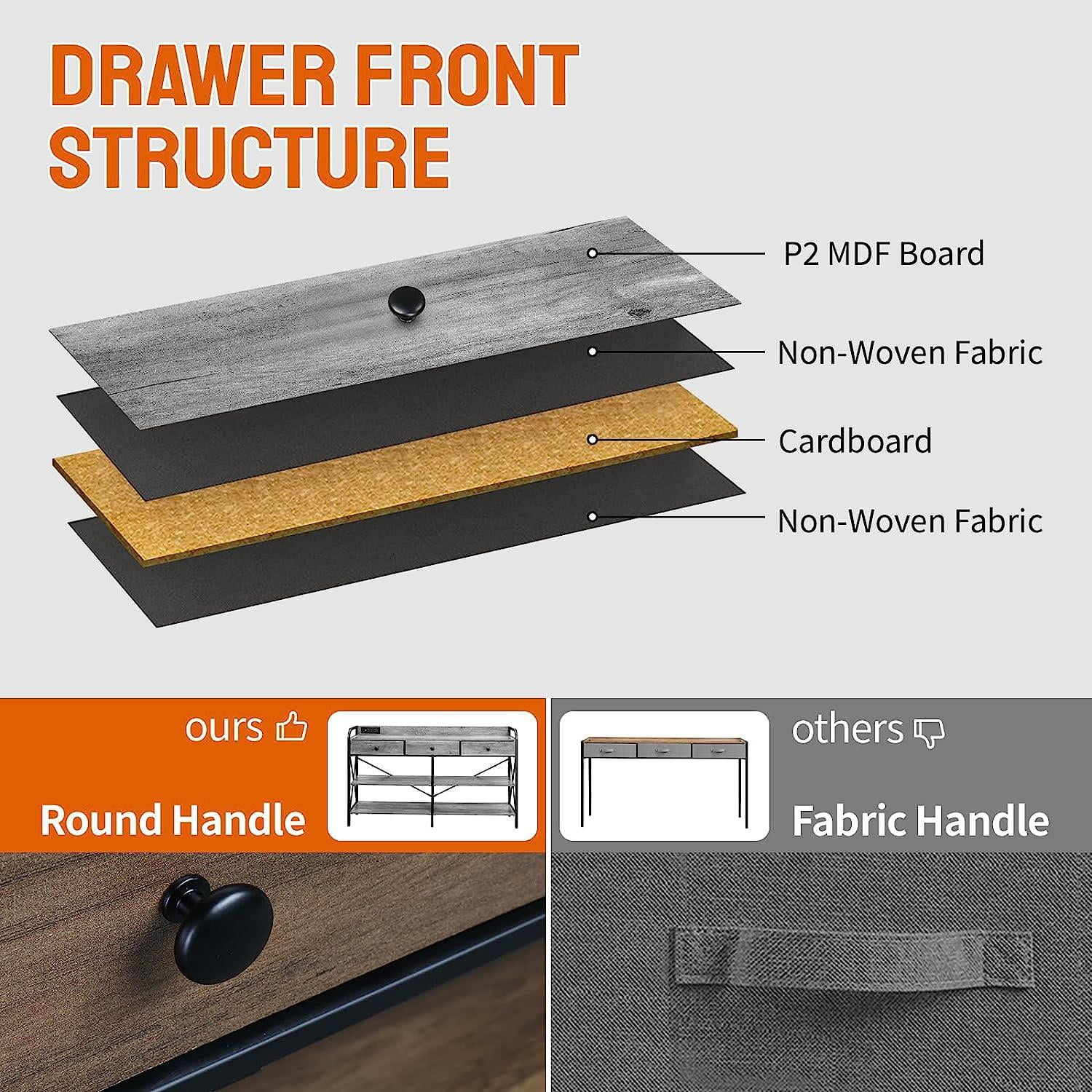 "Zimtown 55"" Industrial Console Table with Power Outlet and USB Ports, Gray, Suitable for Living" - Image 5