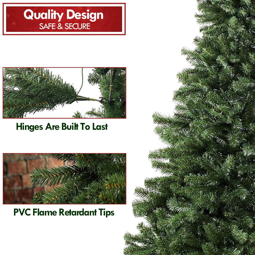 IC ICLOVER 6.5ft Premium Spruce Artificial Holiday Christmas Tree for Home, Office, Party Decoration w/850 Branch Tips, Easy Assembly, Metal Hinges & Foldable Base - Image 5