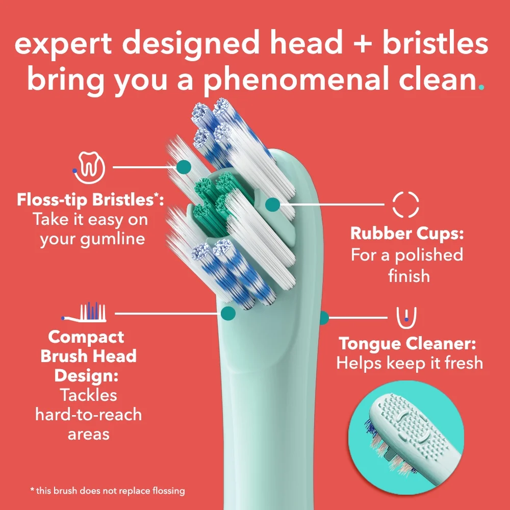 hum by Colgate Smart Electric Toothbrush, Rechargeable Sonic Toothbrush with Travel Case, Teal - Image 10