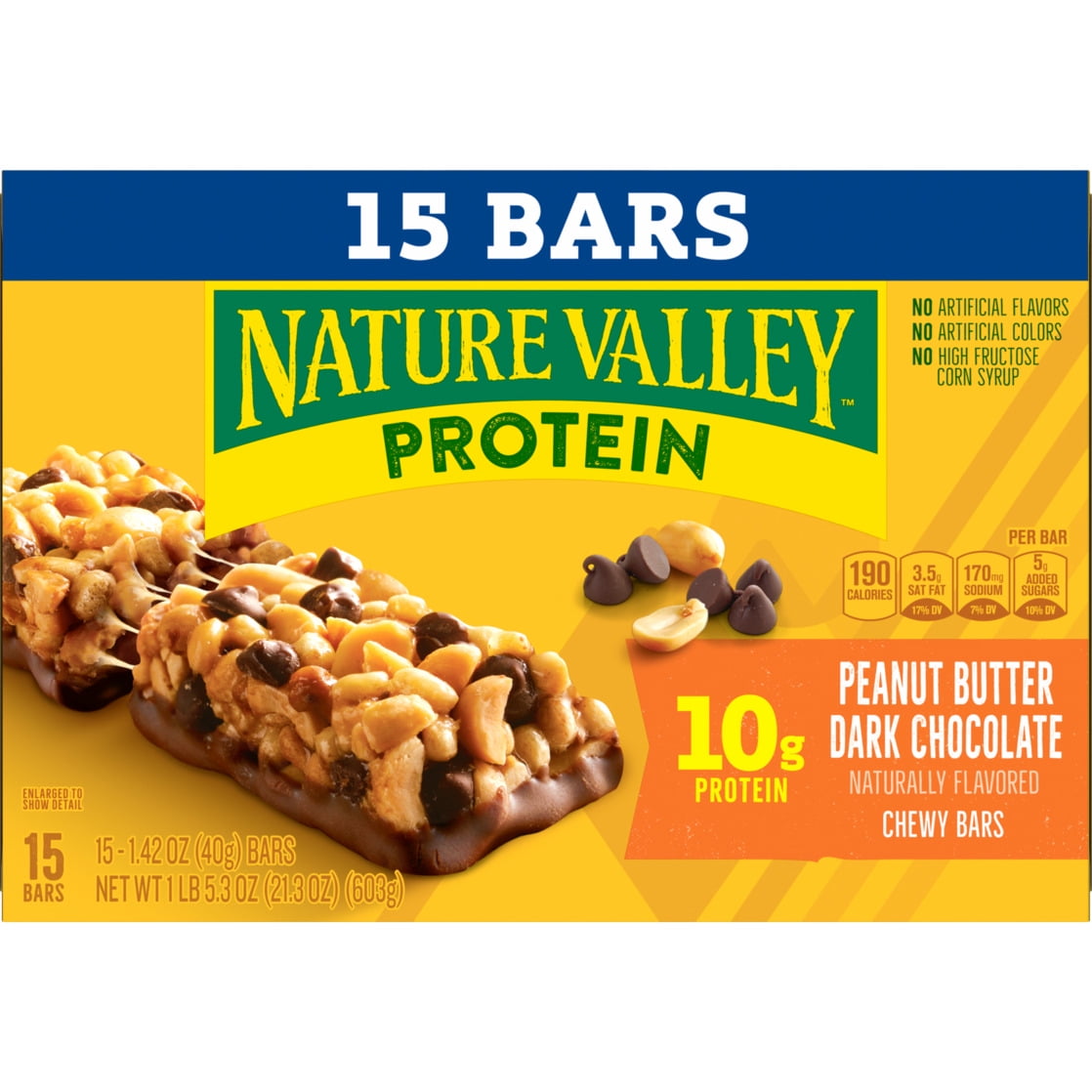 (6 pack) Nature Valley Protein Chewy Snack Bars, Peanut Butter Dark Chocolate, 15 Bars, 21.3 oz - Image 10
