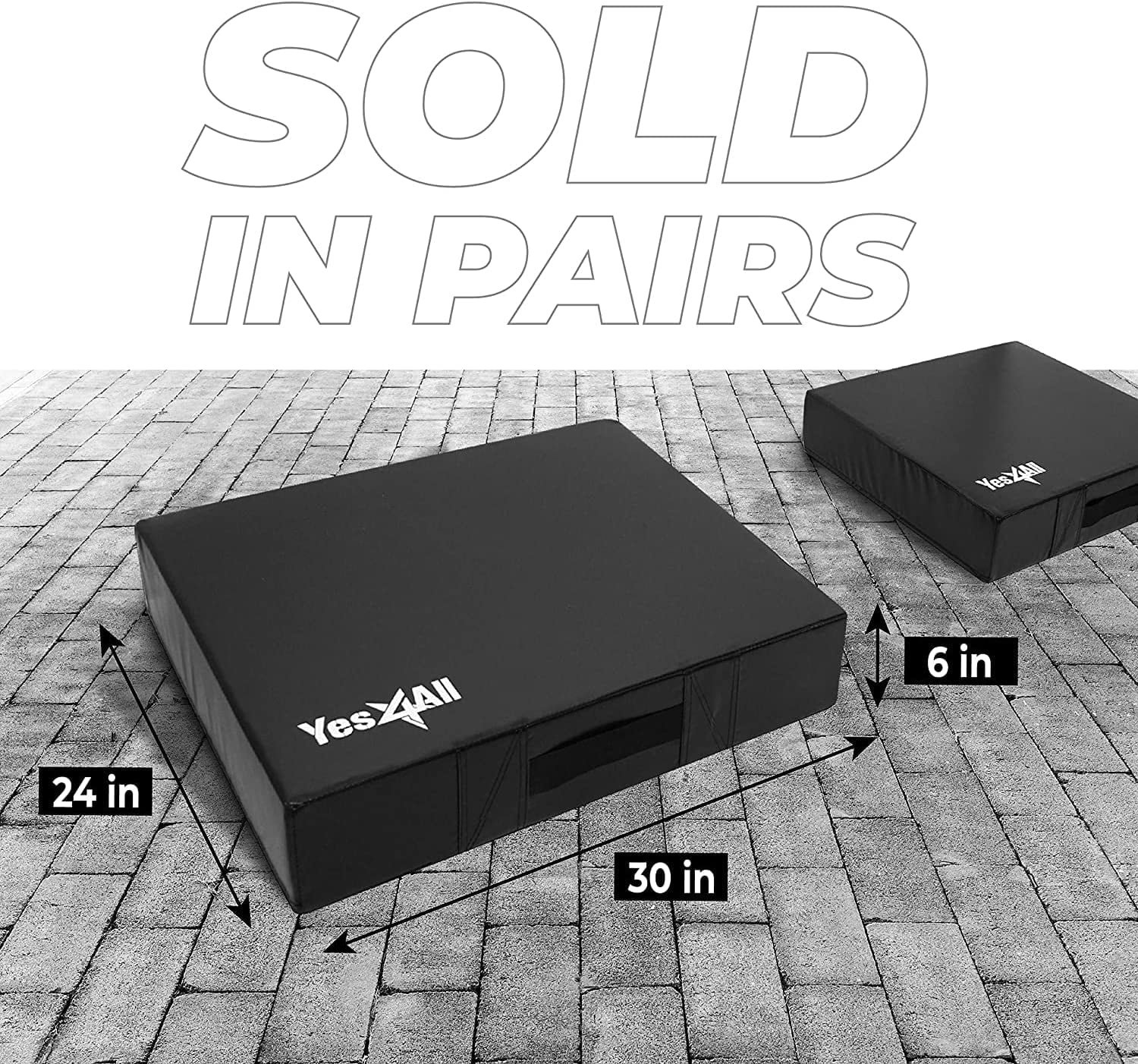 Yes4All 6 Inches Silencer Drop Pads/Weightlifting Drop Pads - Black - Image 5